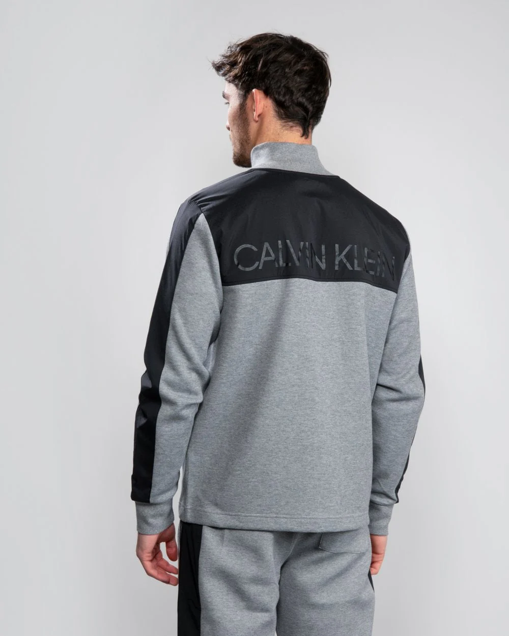 Calvin Klein Full Zip 2 Tone Sweatshirt - Mid Grey/Heather - Image 5