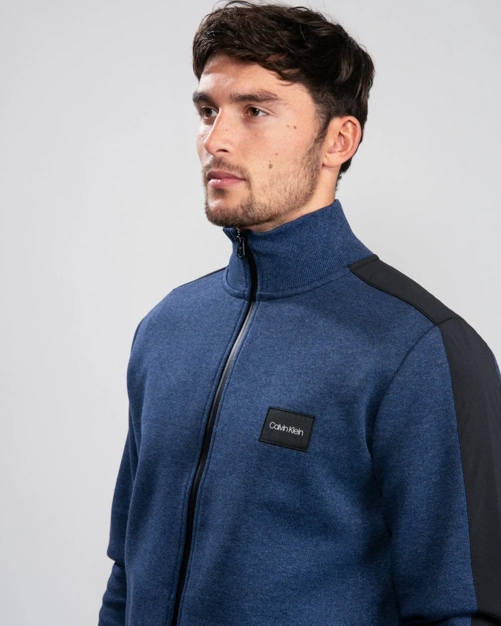 Calvin Klein Full Zip 2 Tone Sweatshirt - Navy - Image 2