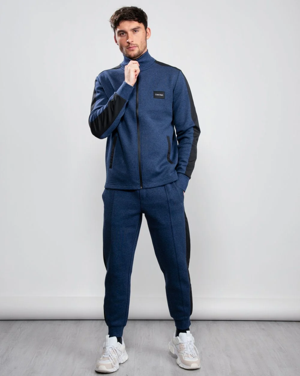 Calvin Klein Full Zip 2 Tone Sweatshirt - Navy - Image 4