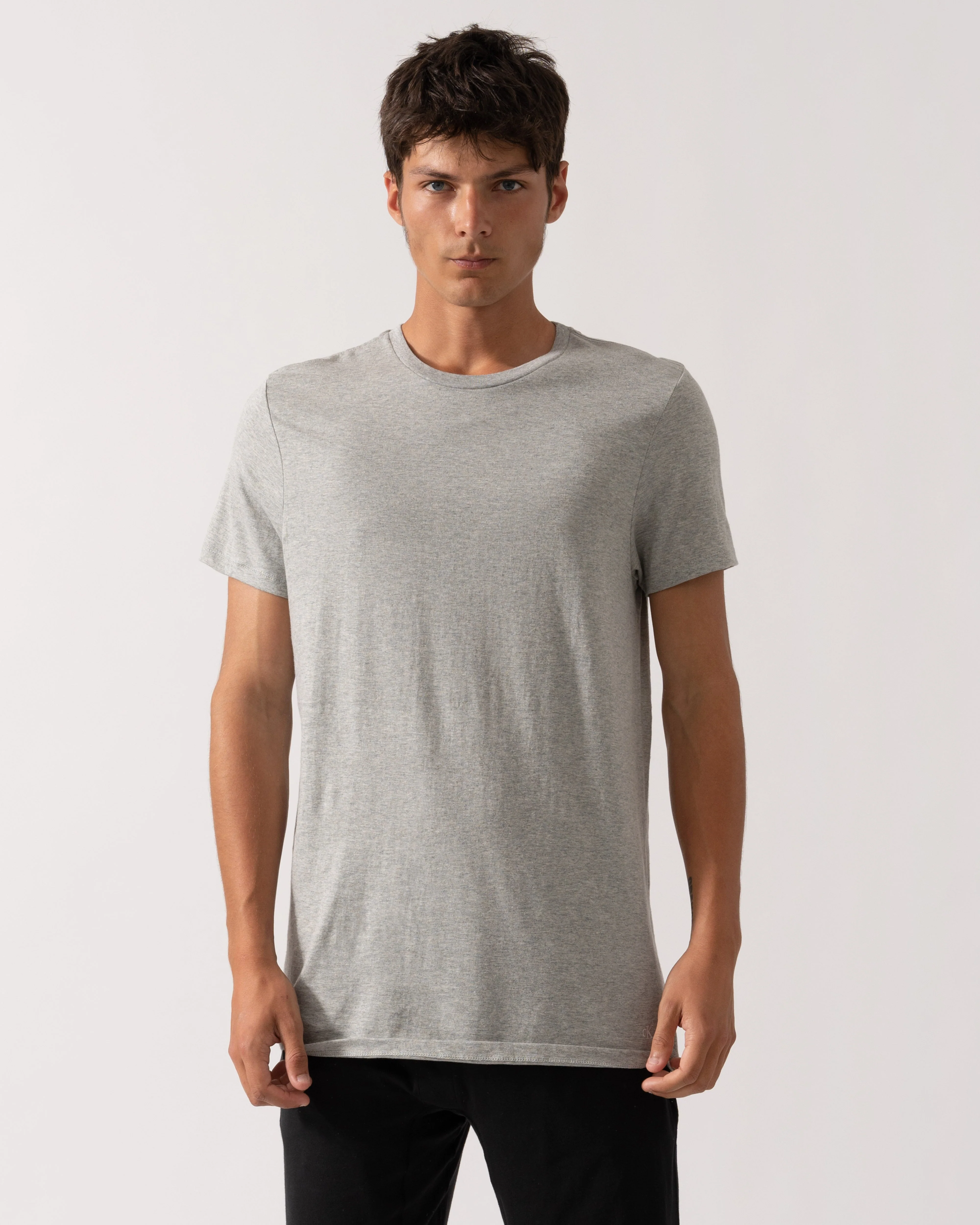 Calvin Klein Mens 3 Pack Mens Short Sleeve T Shirts - Black/Grey Heather/White - Image 3