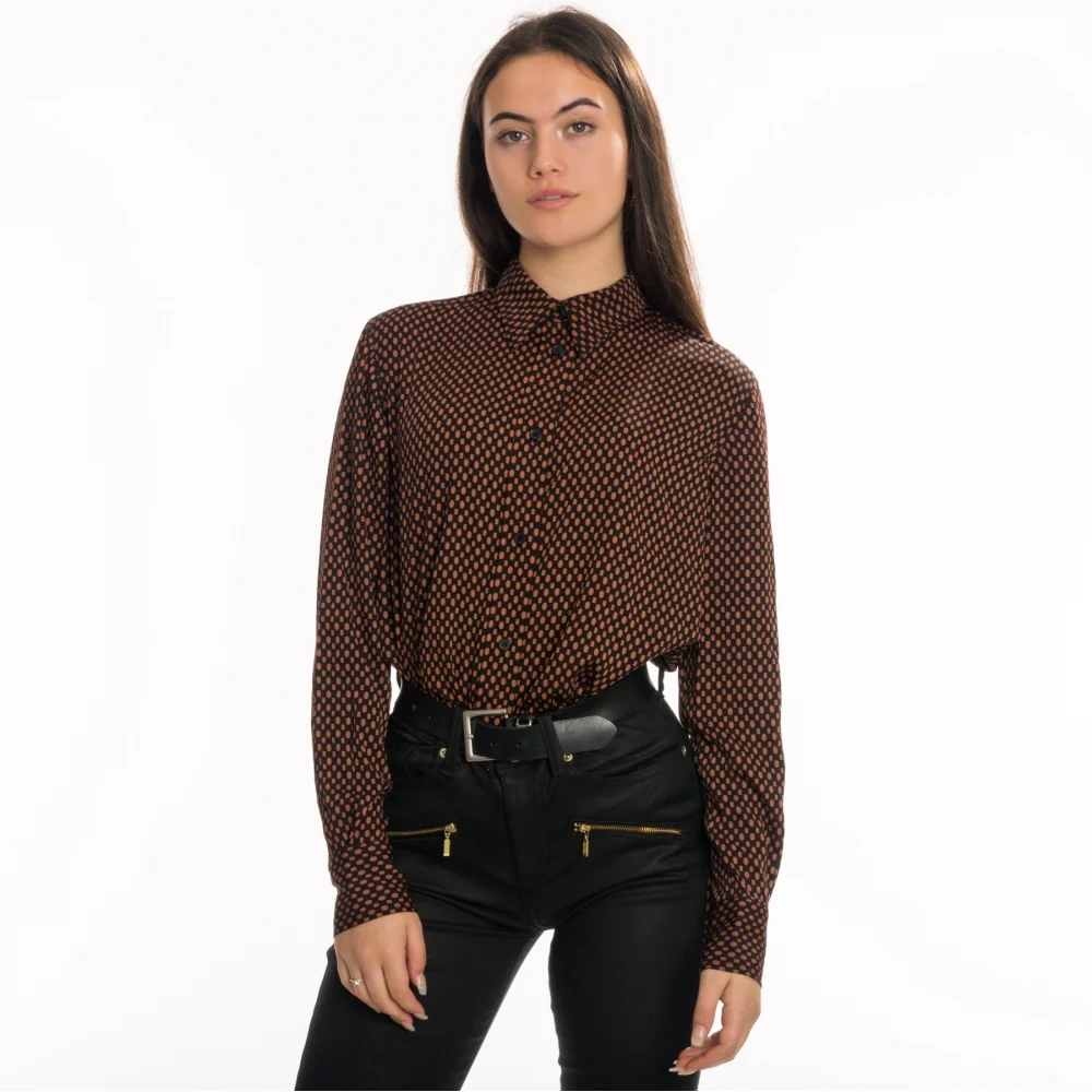 Calvin Klein Print Geometric Relaxed Long Sleeve Womens Shirt - Image 2
