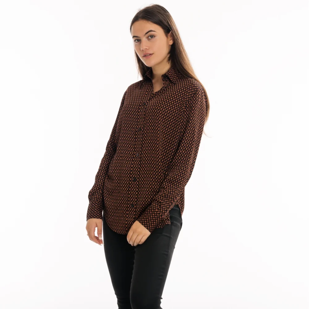 Calvin Klein Print Geometric Relaxed Long Sleeve Womens Shirt - Image 3