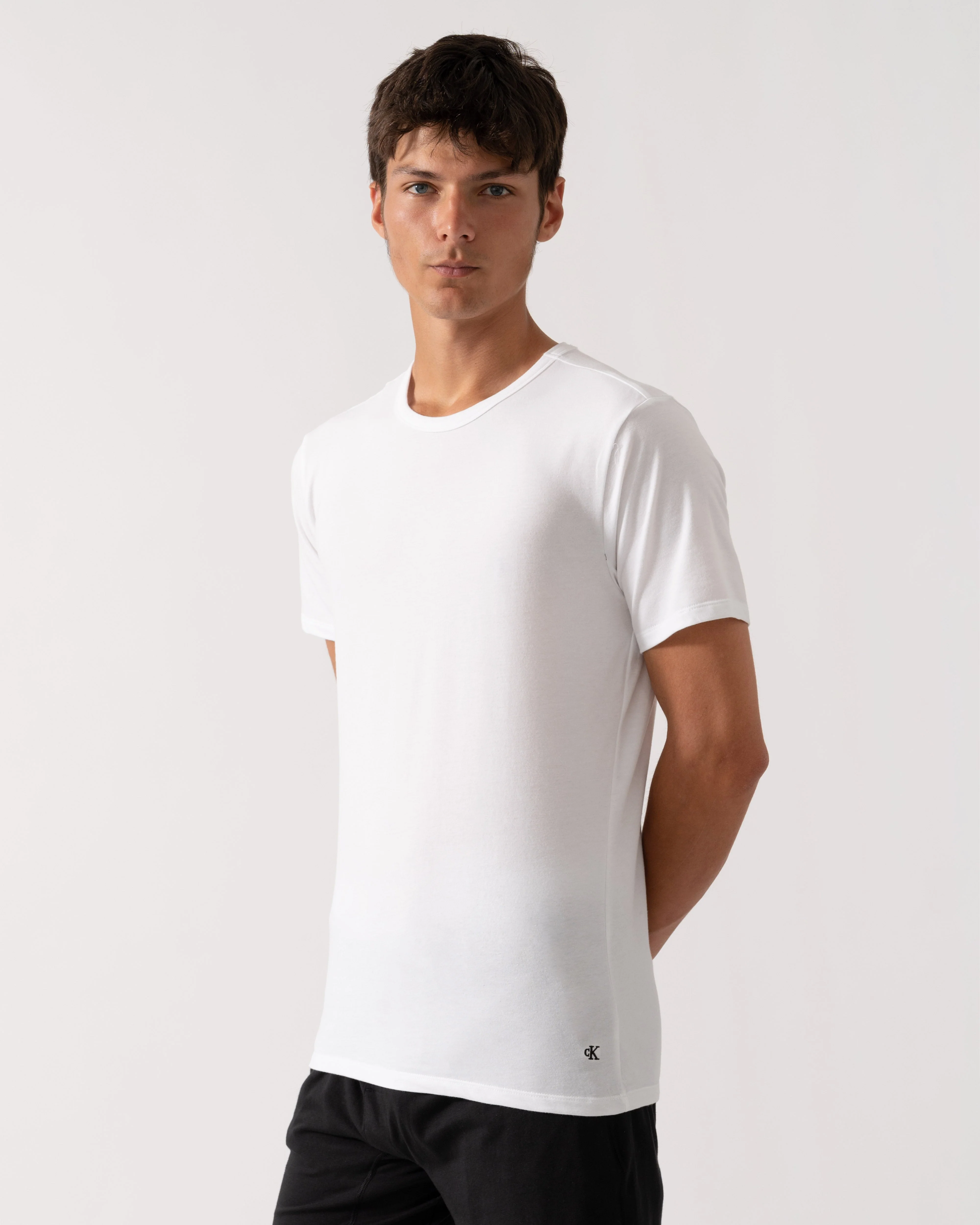 Calvin Klein Short Sleeve 3 Pack Mens T Shirts - Black/Grey Heather/White - Image 2