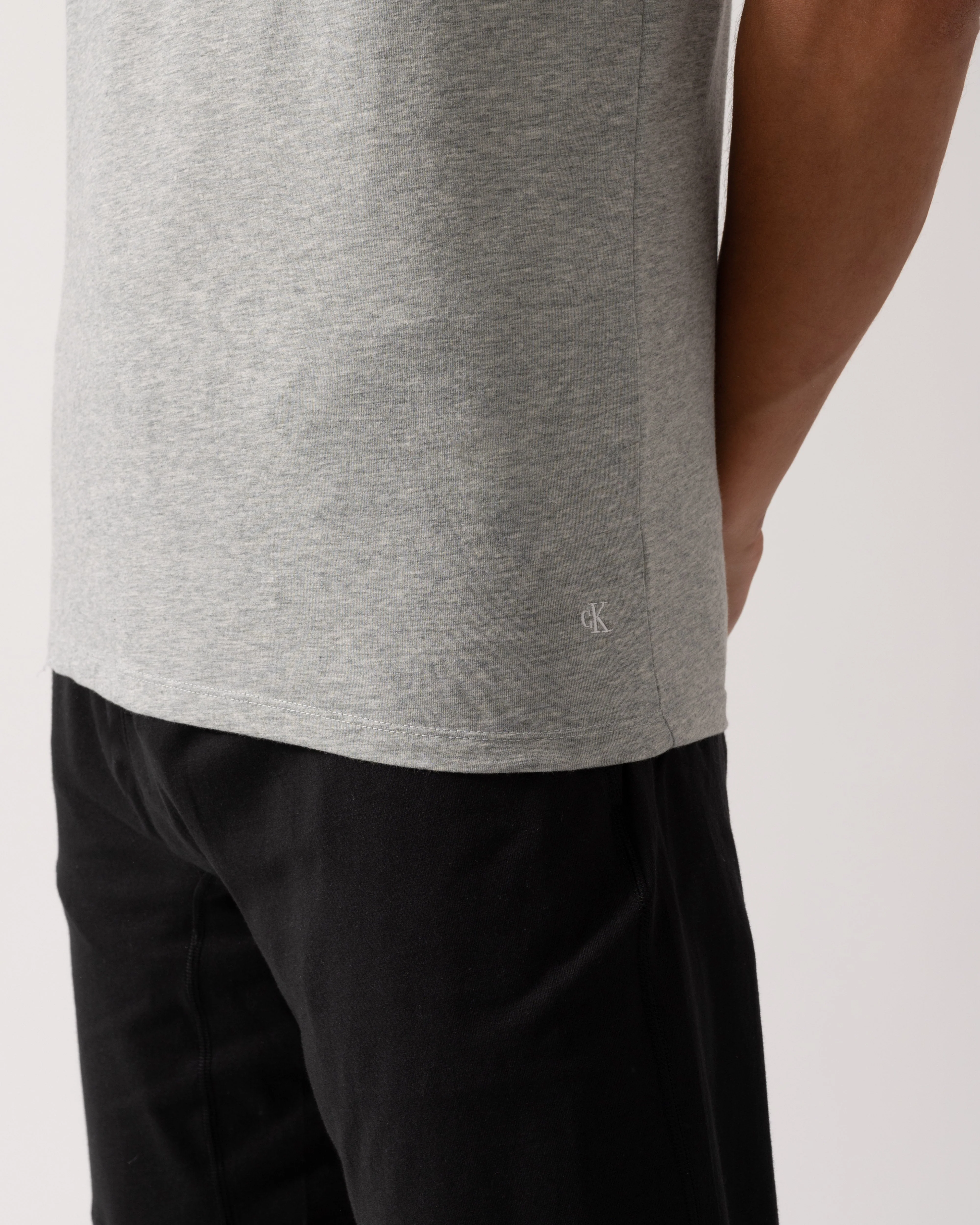 Calvin Klein Short Sleeve 3 Pack Mens T Shirts - Black/Grey Heather/White - Image 6