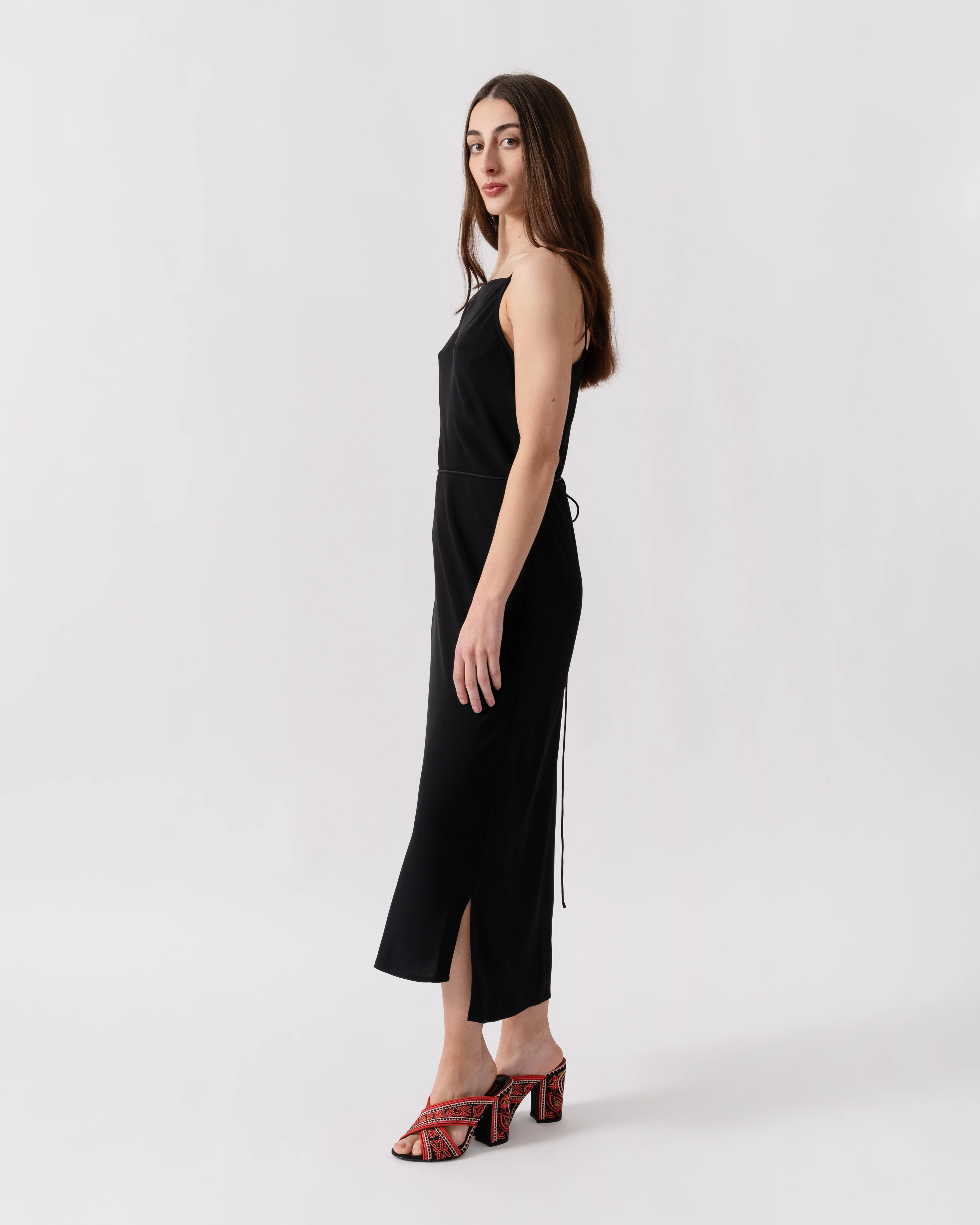 Calvin Klein Smooth Twill Cami NS Womens Dress - Perfect Black - Image 2