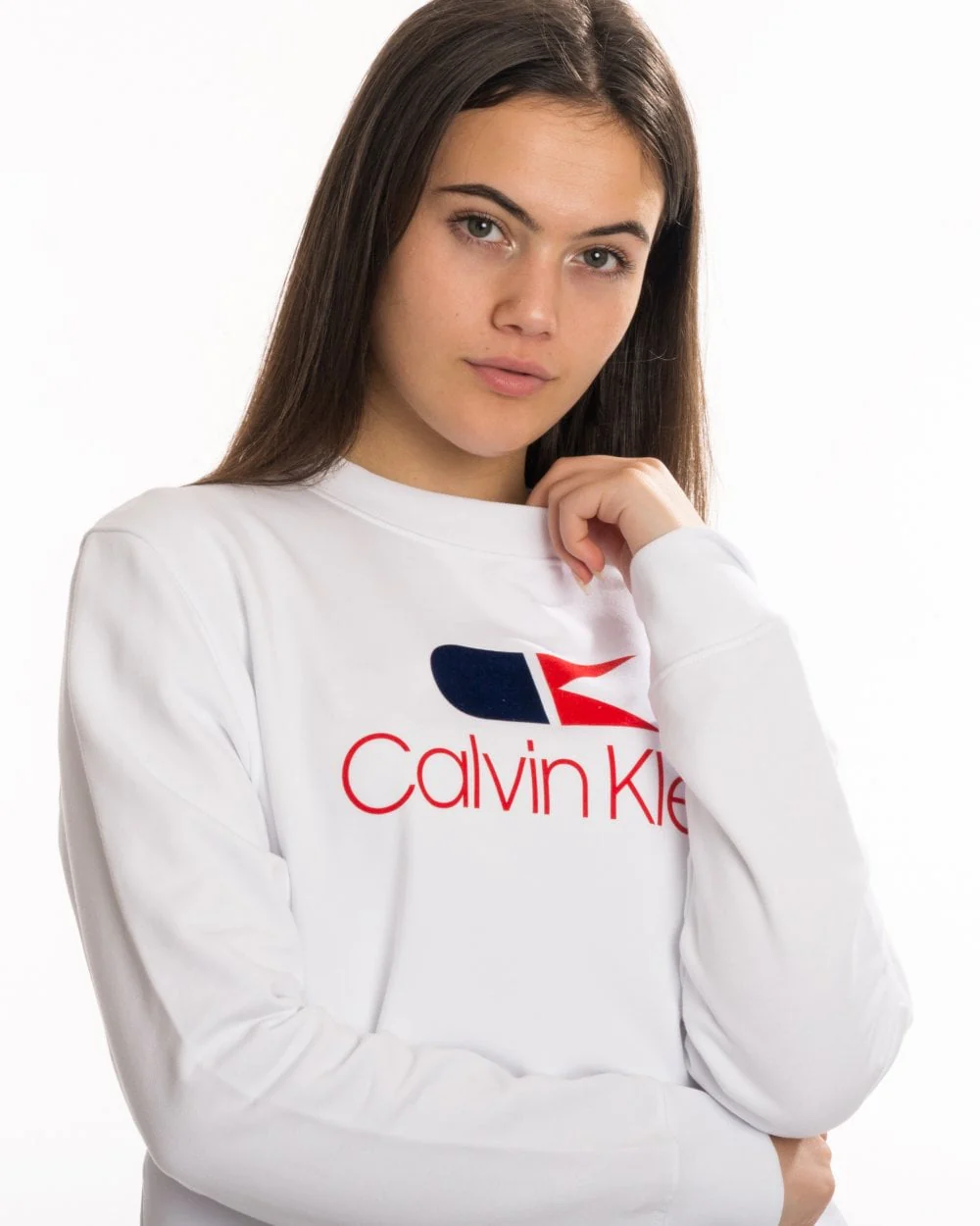 Calvin Klein Vintage Logo Large Long Sleeve Womens Sweatshirt - Image 3
