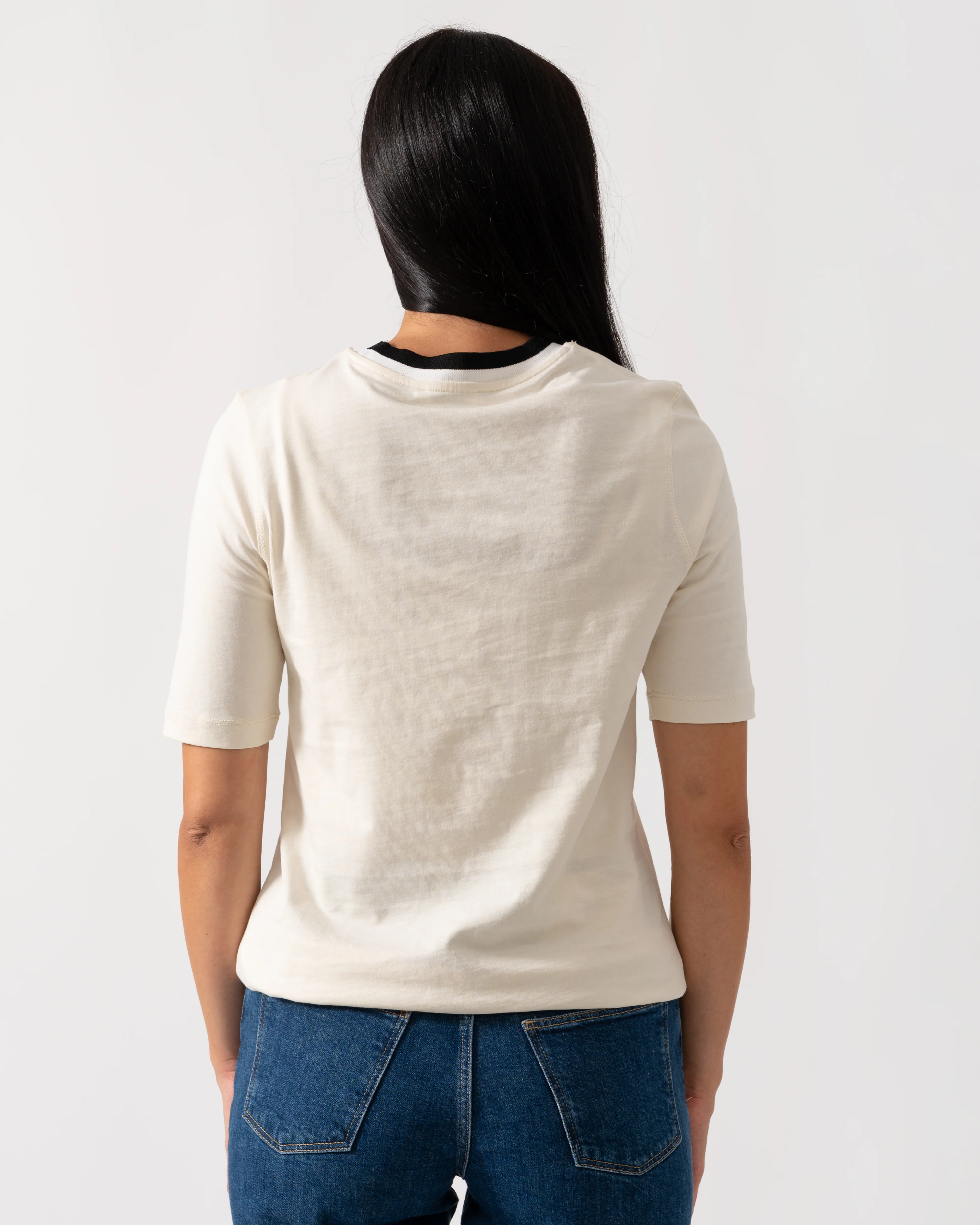 Calvin Klein Viscose Rib Detail Womens Tee - Image 4