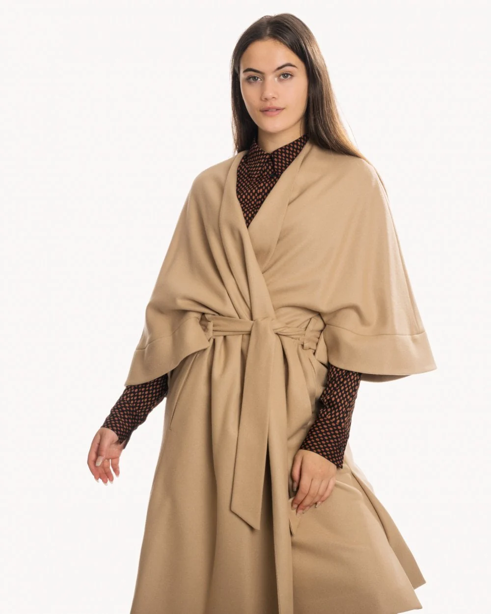Calvin Klein Wool Cashmere Womens Wrap Coat - Image 4