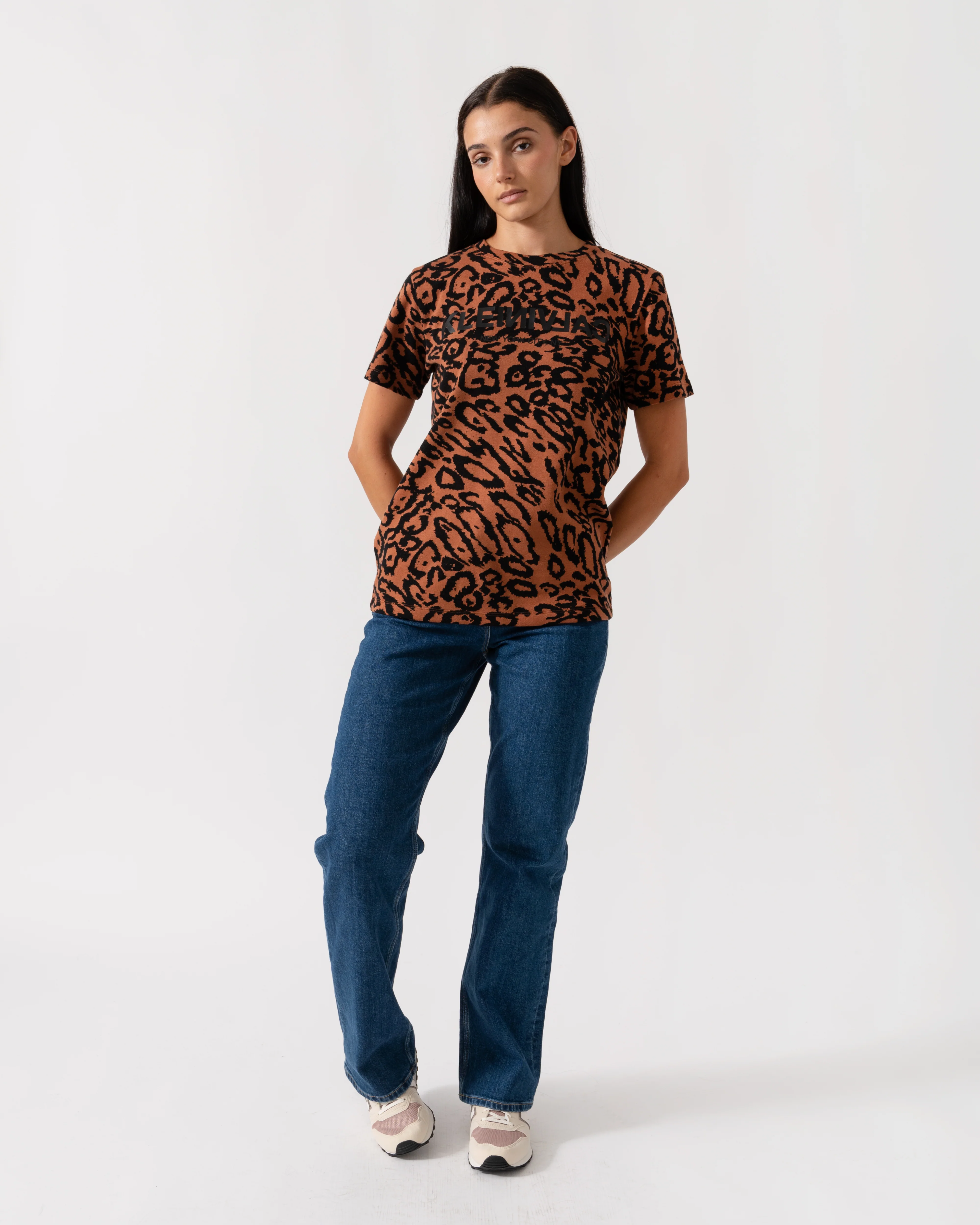 Calvin Klein Wool Jacquard Leopard Womens Tee - Image 2