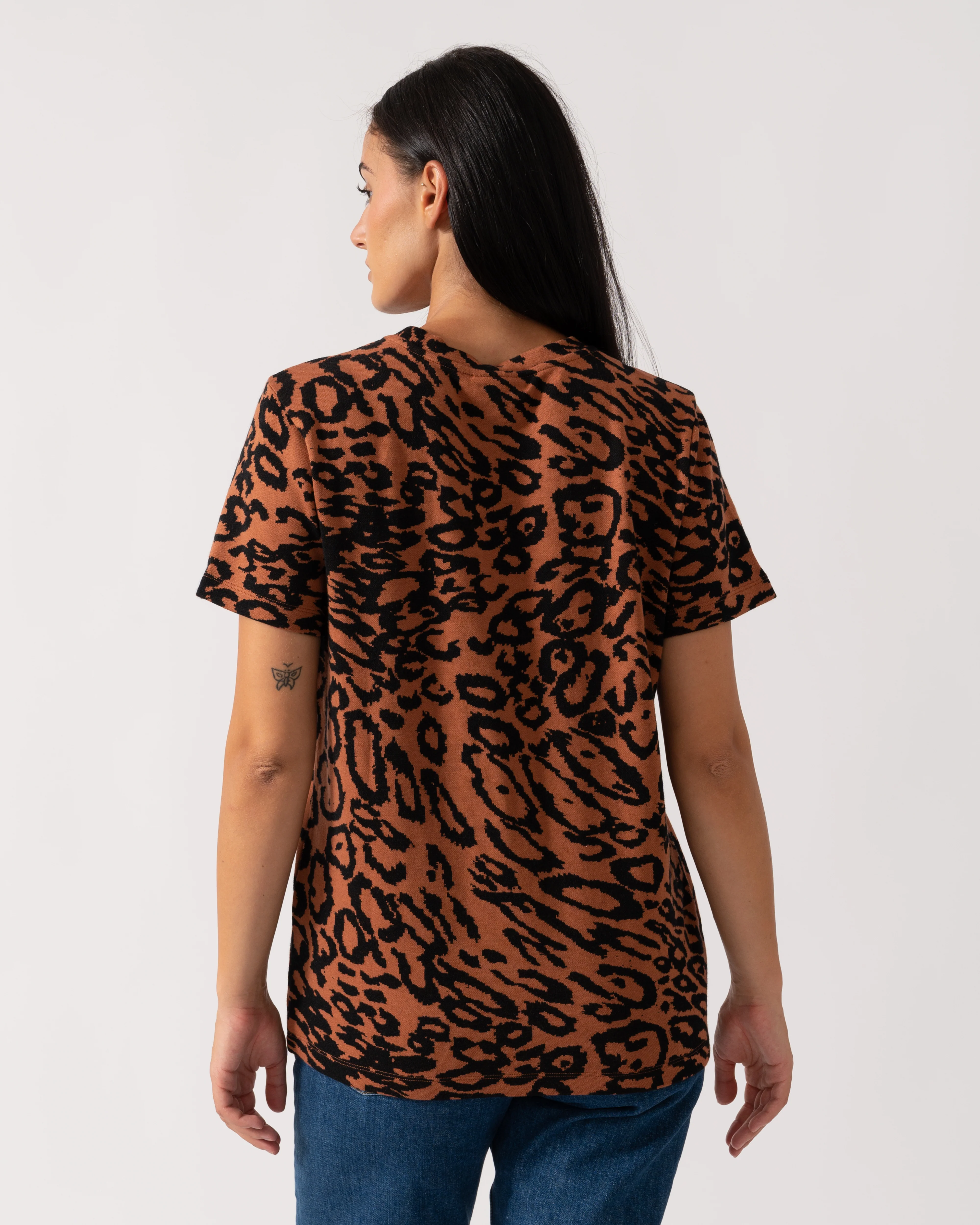 Calvin Klein Wool Jacquard Leopard Womens Tee - Image 4