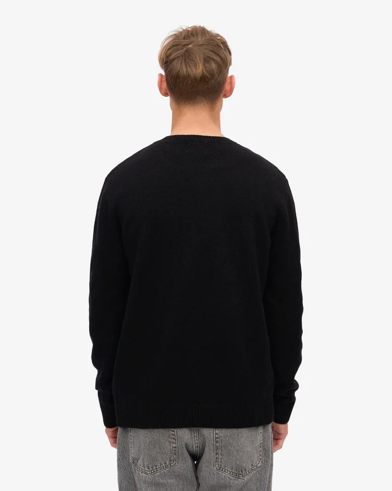 Colorful Standard Classic Merino Wool Crew Neck Jumper - Deep Black - Image 3