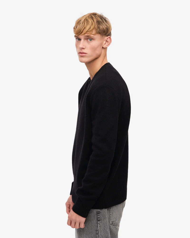 Colorful Standard Classic Merino Wool Crew Neck Jumper - Deep Black - Image 4