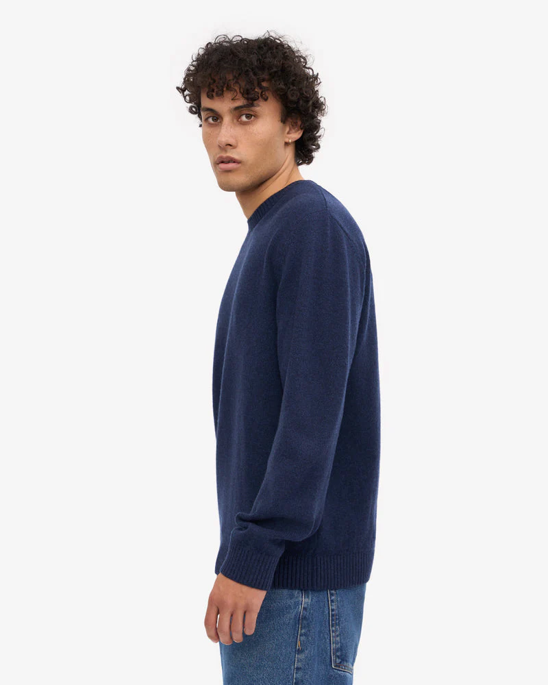 Colorful Standard Classic Merino Wool Crew Neck Jumper - Marine Blue - Image 5