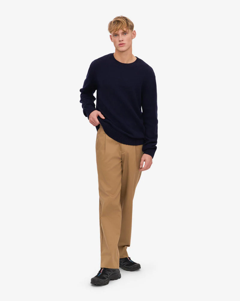 Colorful Standard Classic Merino Wool Crew Neck Jumper - Navy Blue - Image 2