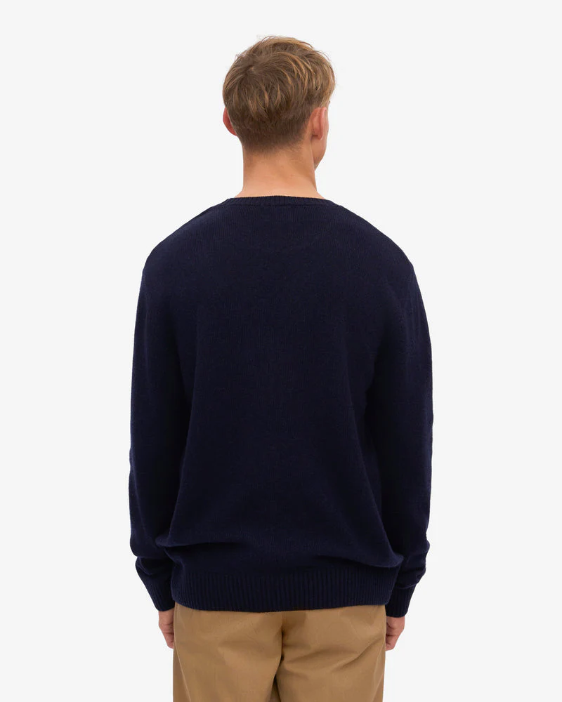 Colorful Standard Classic Merino Wool Crew Neck Jumper - Navy Blue - Image 3