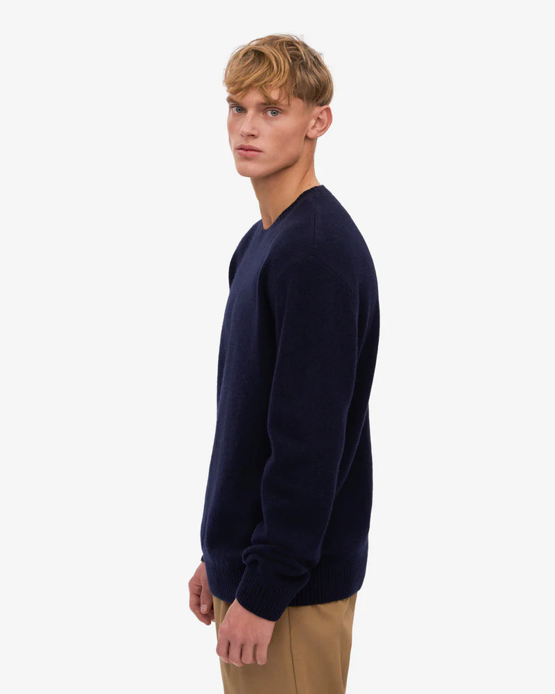 Colorful Standard Classic Merino Wool Crew Neck Jumper - Navy Blue - Image 4