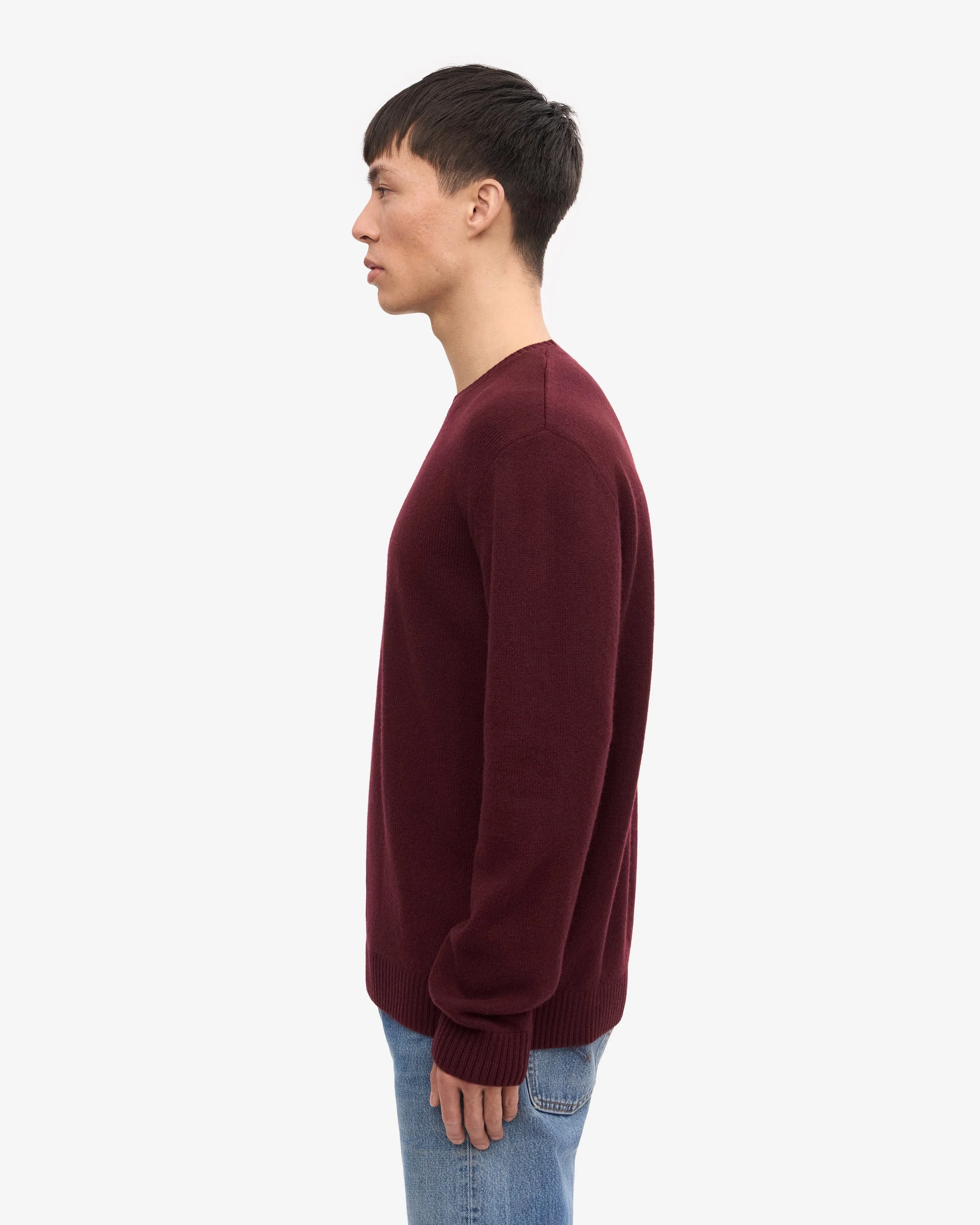 Colorful Standard Classic Merino Wool Crew Neck Jumper - Oxblood Red - Image 3