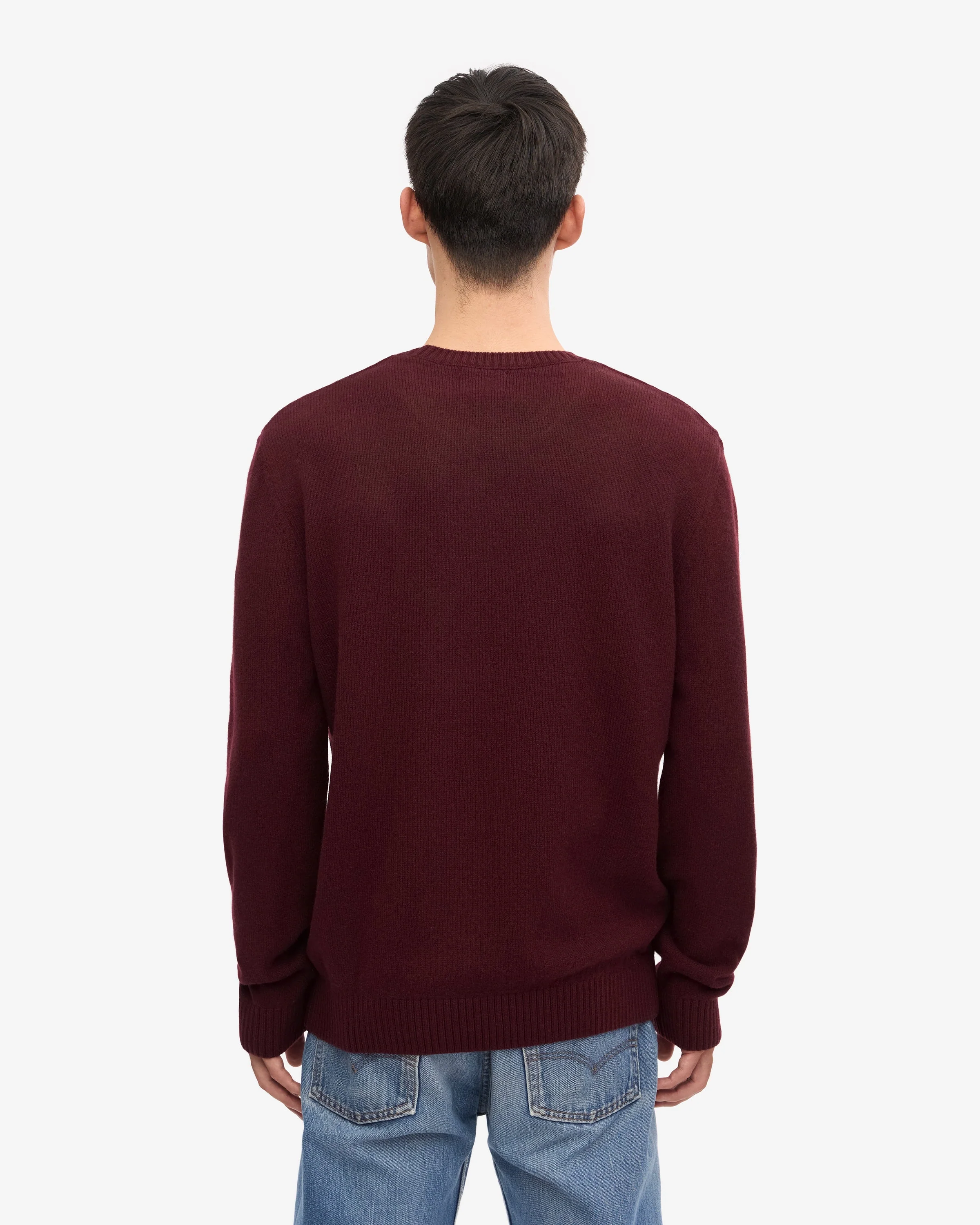 Colorful Standard Classic Merino Wool Crew Neck Jumper - Oxblood Red - Image 4