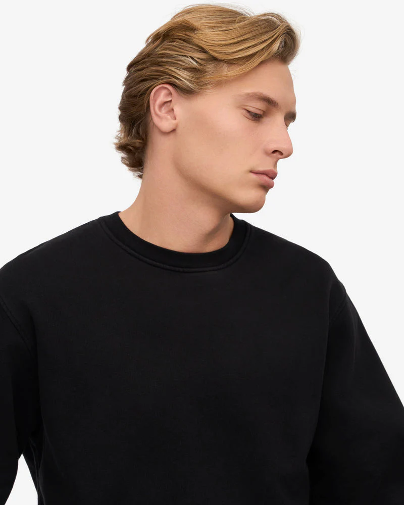Colorful Standard Mens Classic Organic Crew Neck Sweatshirt - Deep Black - Image 2