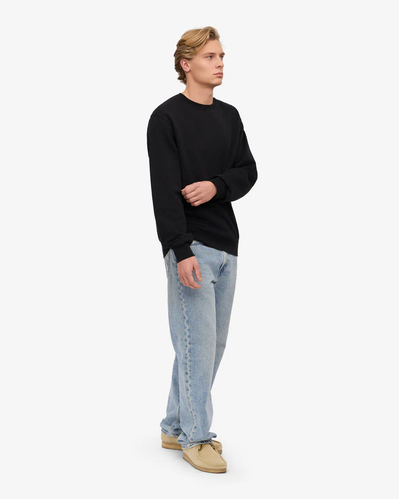 Colorful Standard Mens Classic Organic Crew Neck Sweatshirt - Deep Black - Image 3