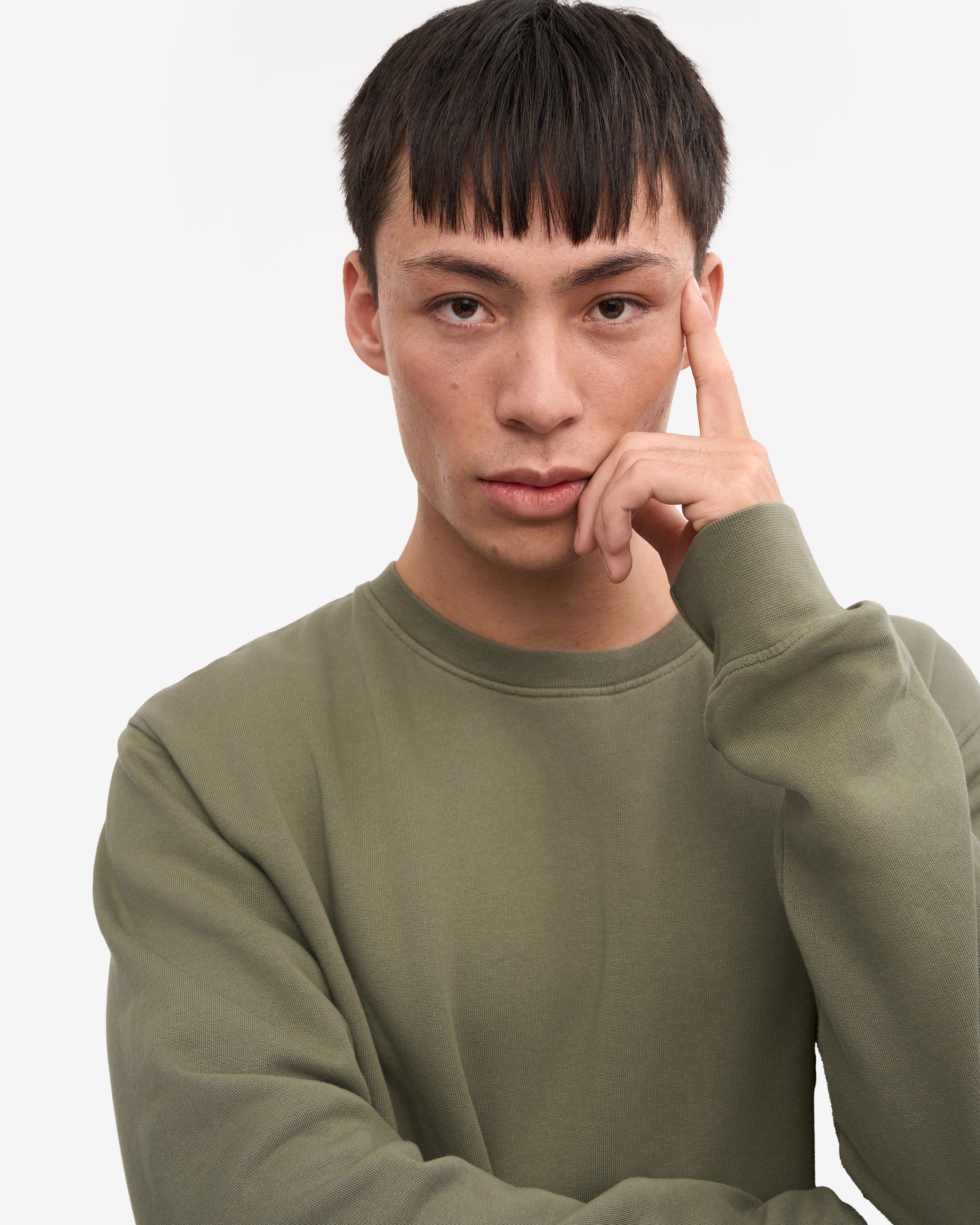 Colorful Standard Mens Classic Organic Crew Neck Sweatshirt - Dusty Olive - Image 2