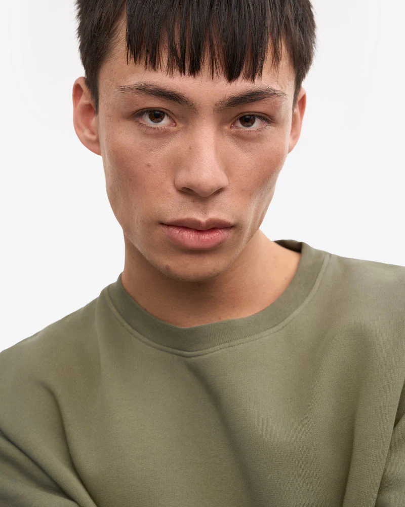 Colorful Standard Mens Classic Organic Crew Neck Sweatshirt - Dusty Olive - Image 6