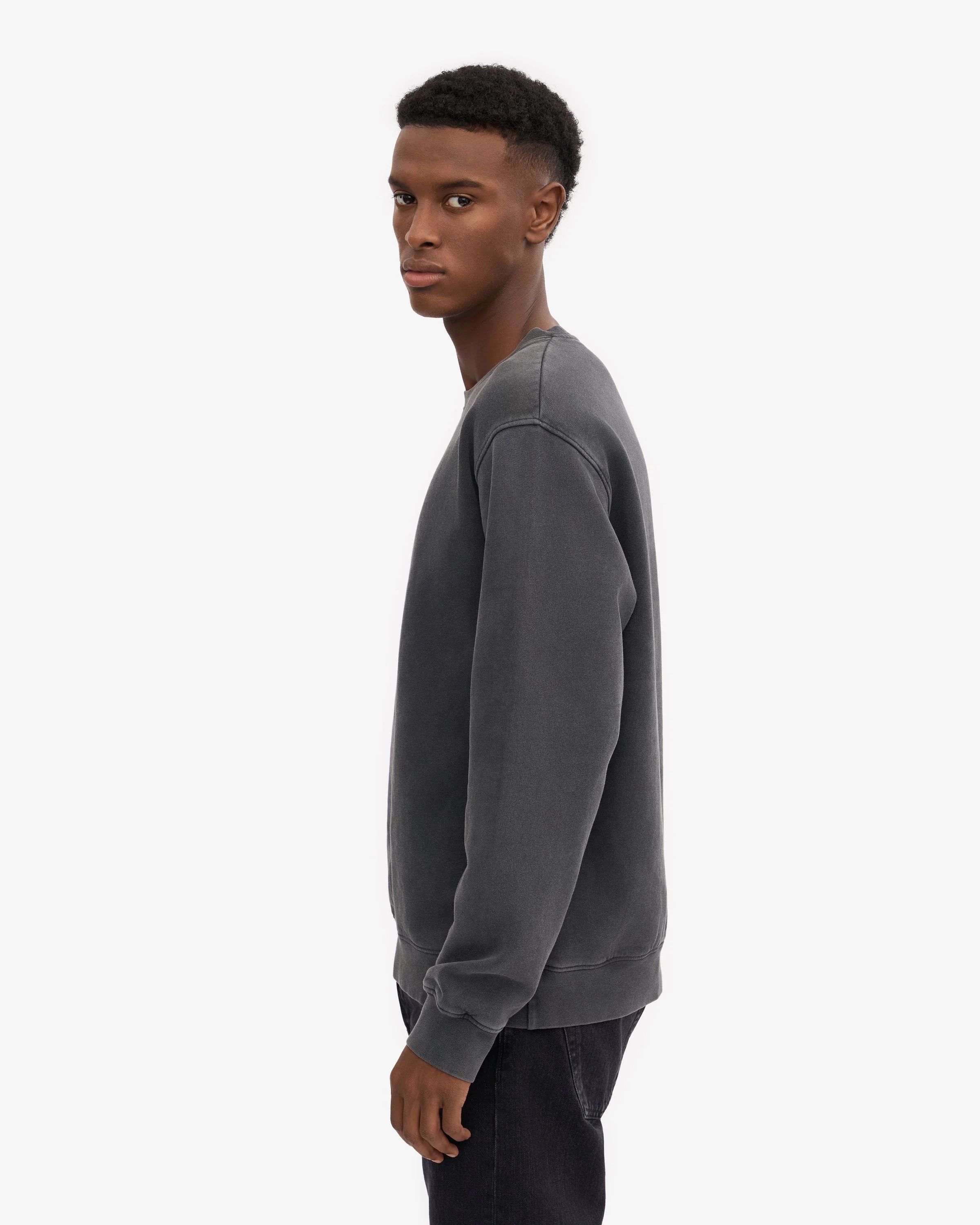Colorful Standard Mens Classic Organic Crew Neck Sweatshirt - Faded Black - Image 2