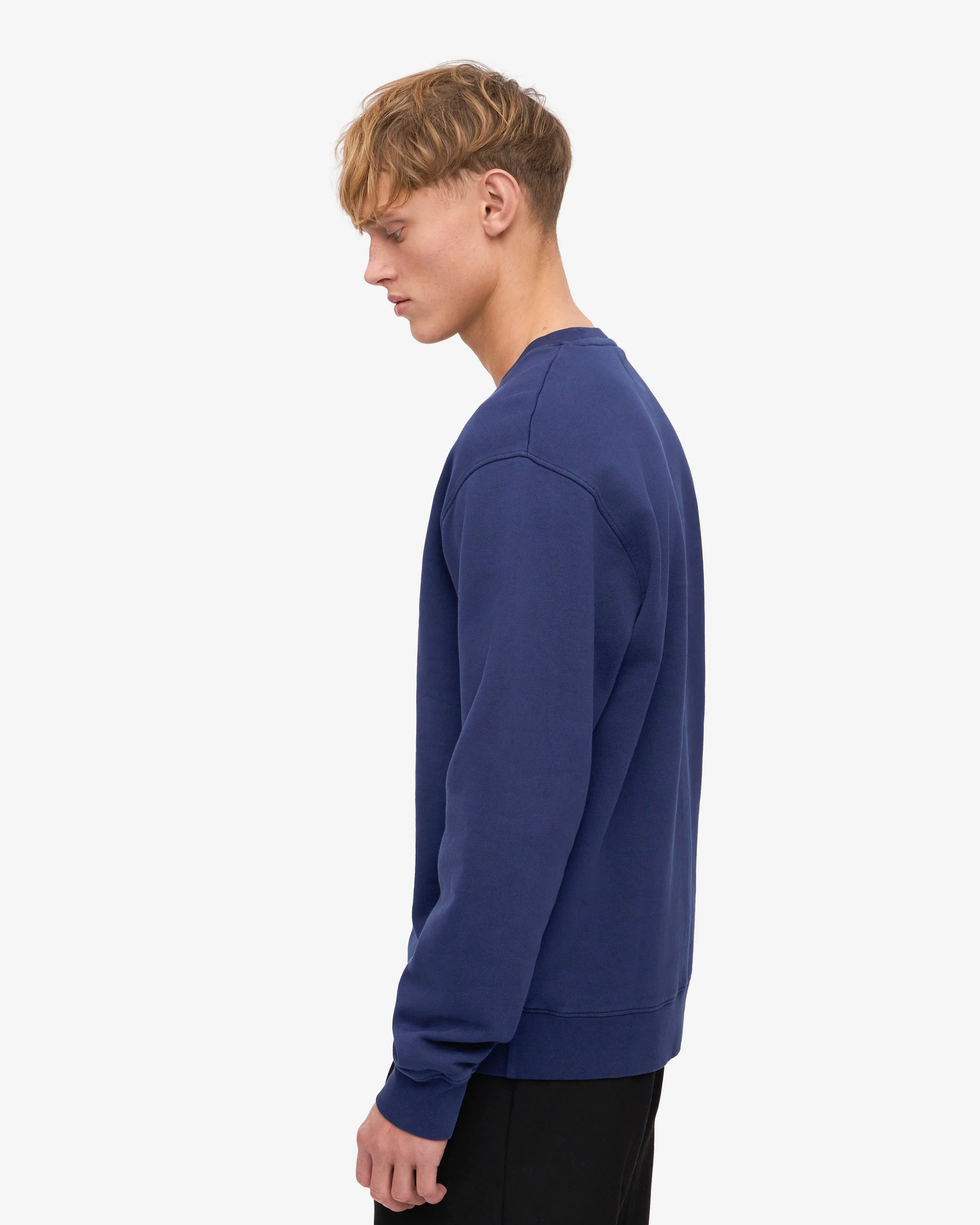 Colorful Standard Mens Classic Organic Crew Neck Sweatshirt - Marine Blue - Image 2