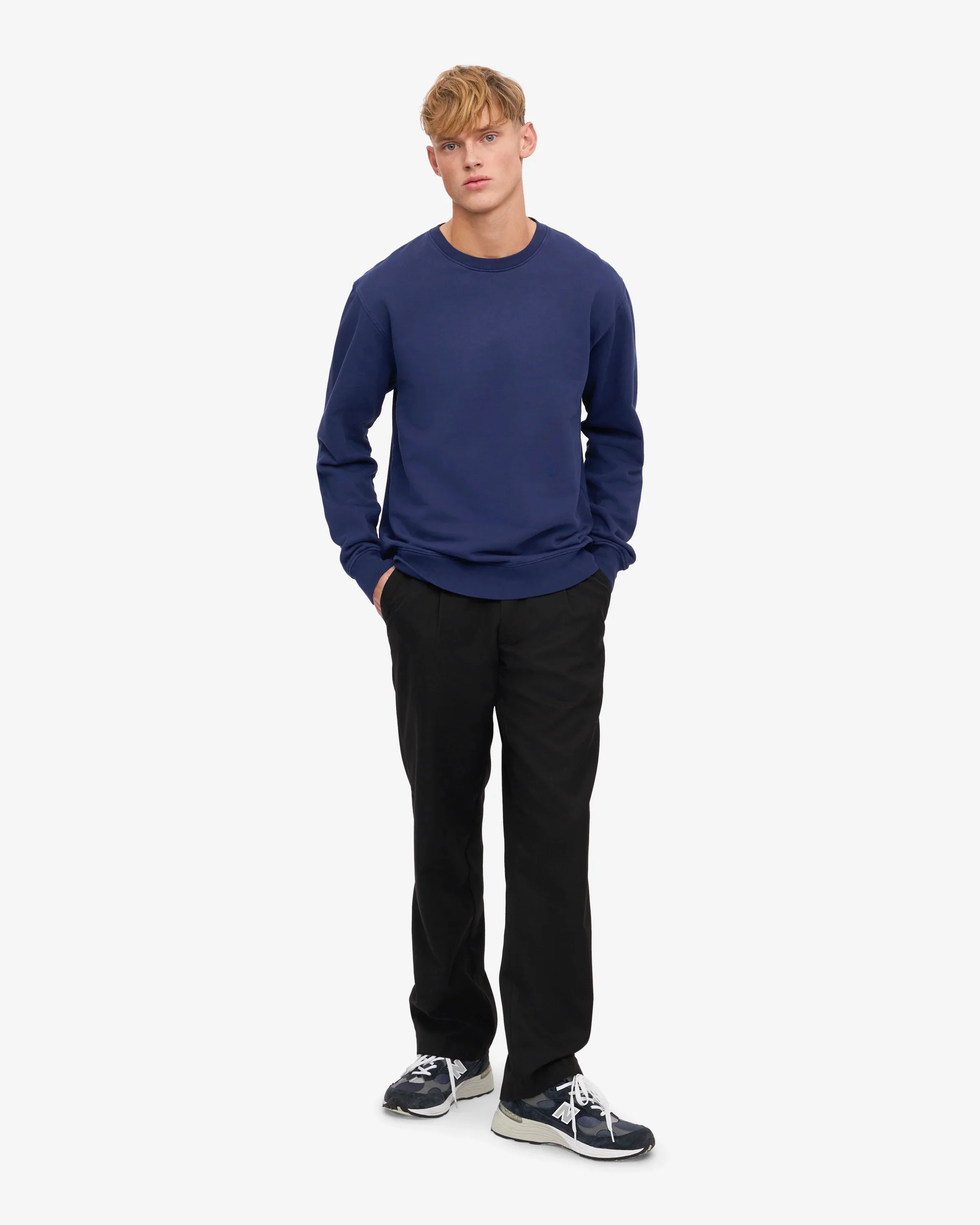 Colorful Standard Mens Classic Organic Crew Neck Sweatshirt - Marine Blue - Image 4
