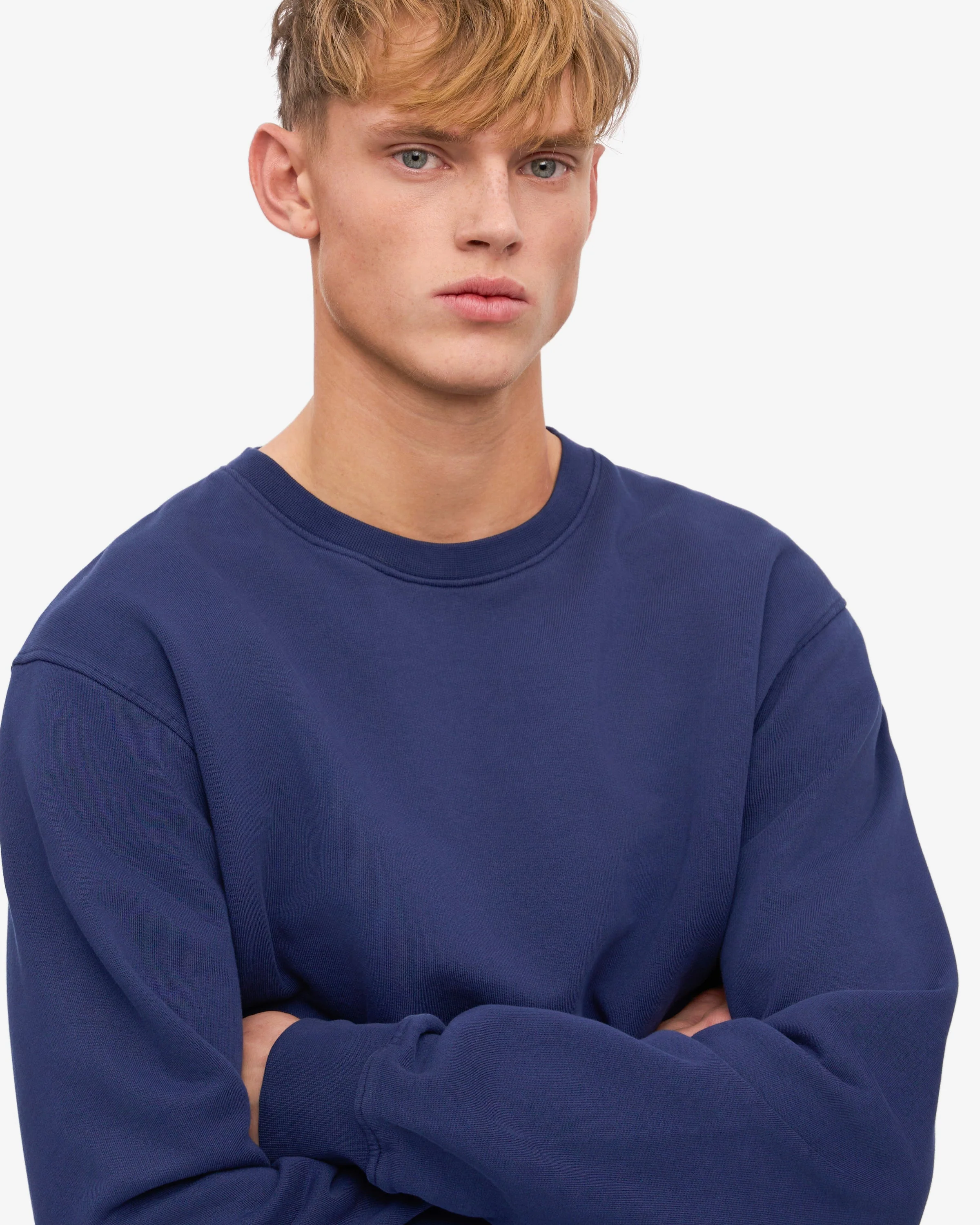 Colorful Standard Mens Classic Organic Crew Neck Sweatshirt - Marine Blue - Image 5