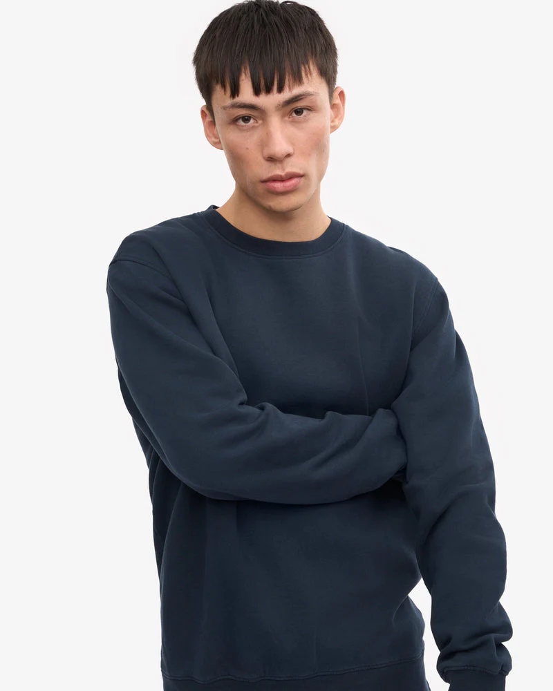 Colorful Standard Mens Classic Organic Crew Neck Sweatshirt - Navy Blue - Image 3