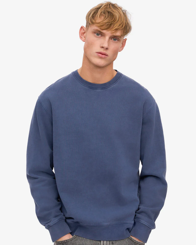 Colorful Standard Mens Classic Organic Crew Neck Sweatshirt - Neptune Blue - Image 2