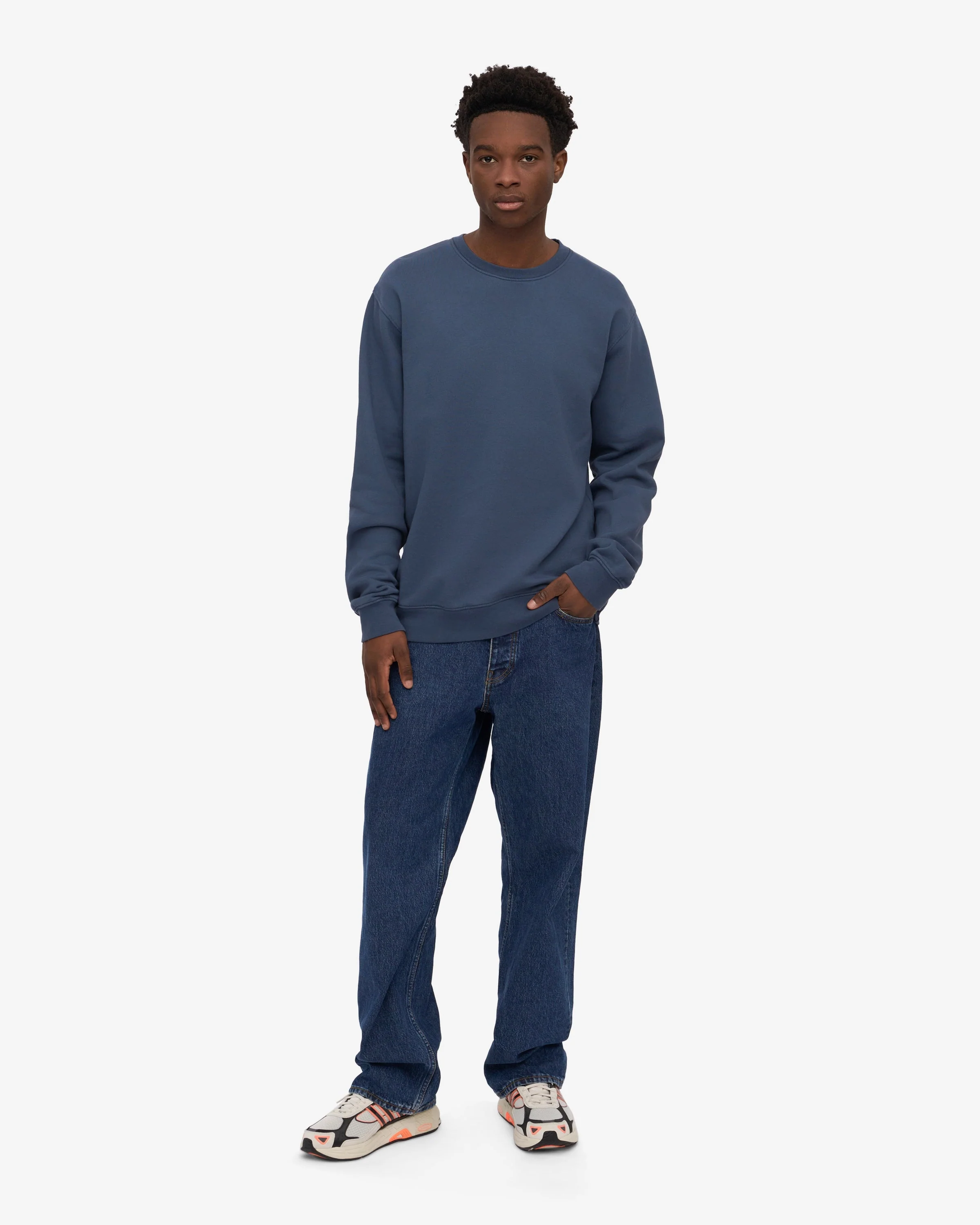Colorful Standard Mens Classic Organic Crew Neck Sweatshirt - Petrol Blue - Image 4