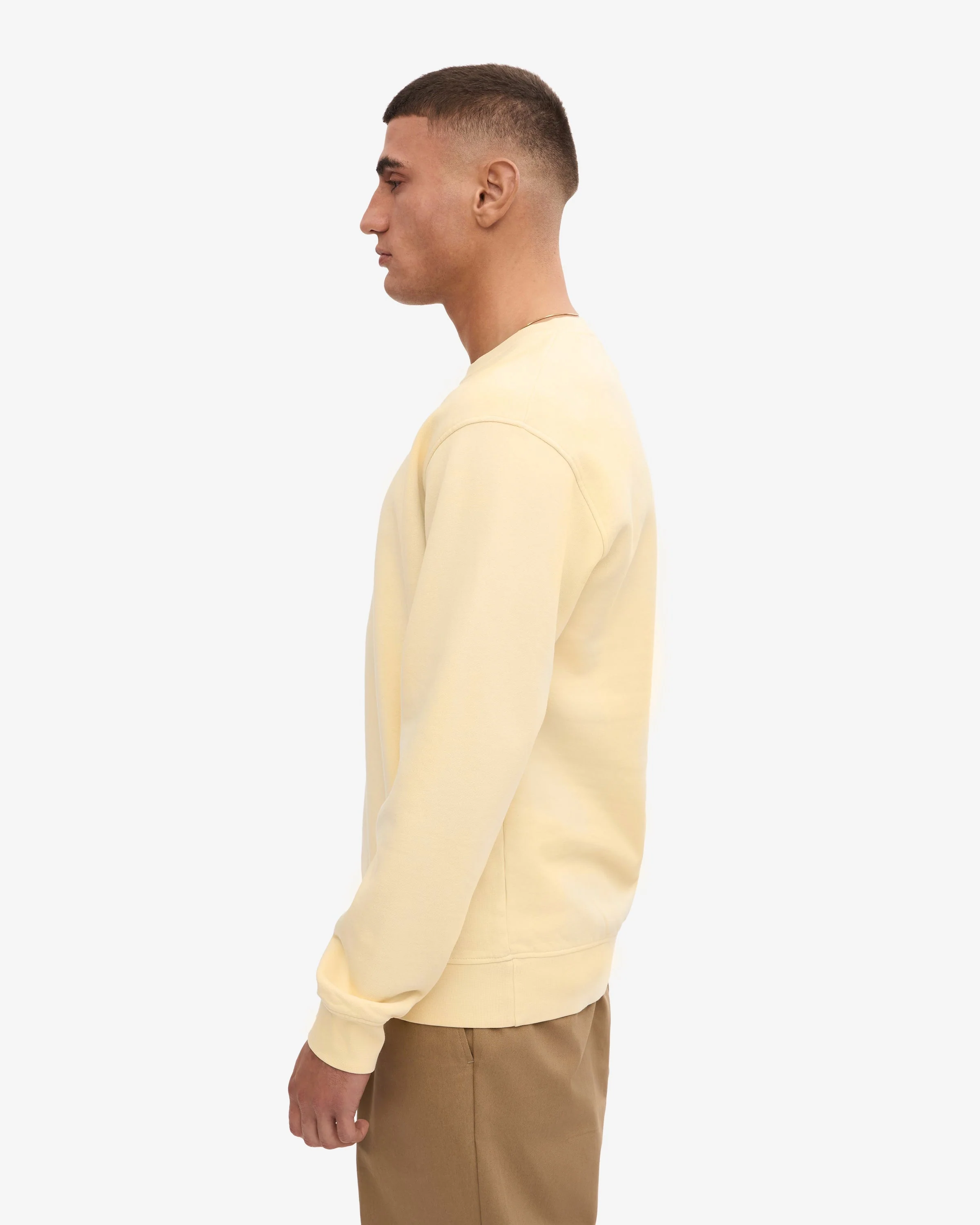 Colorful Standard Mens Classic Organic Crew Neck Sweatshirt - Soft Yellow - Image 2