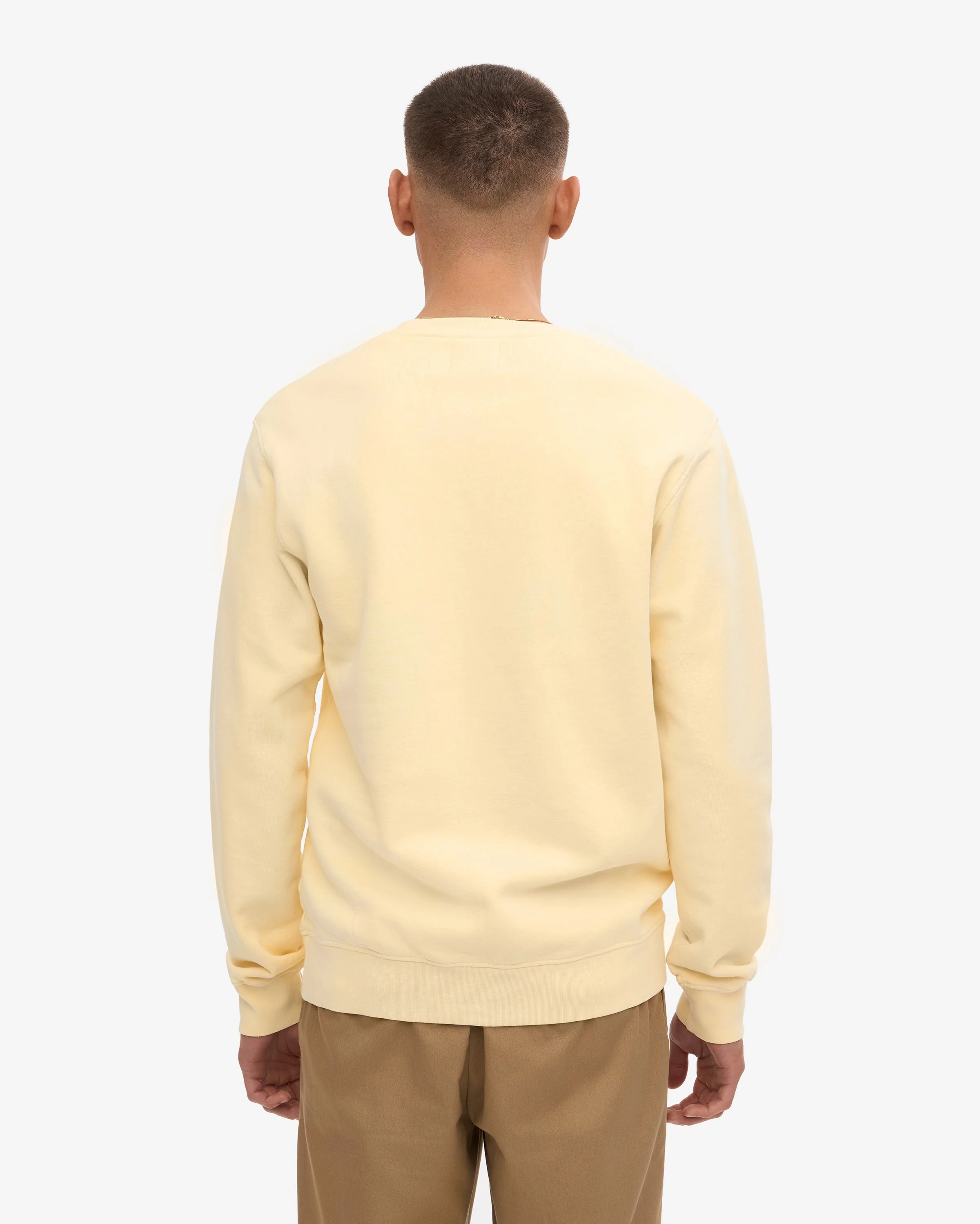 Colorful Standard Mens Classic Organic Crew Neck Sweatshirt - Soft Yellow - Image 3
