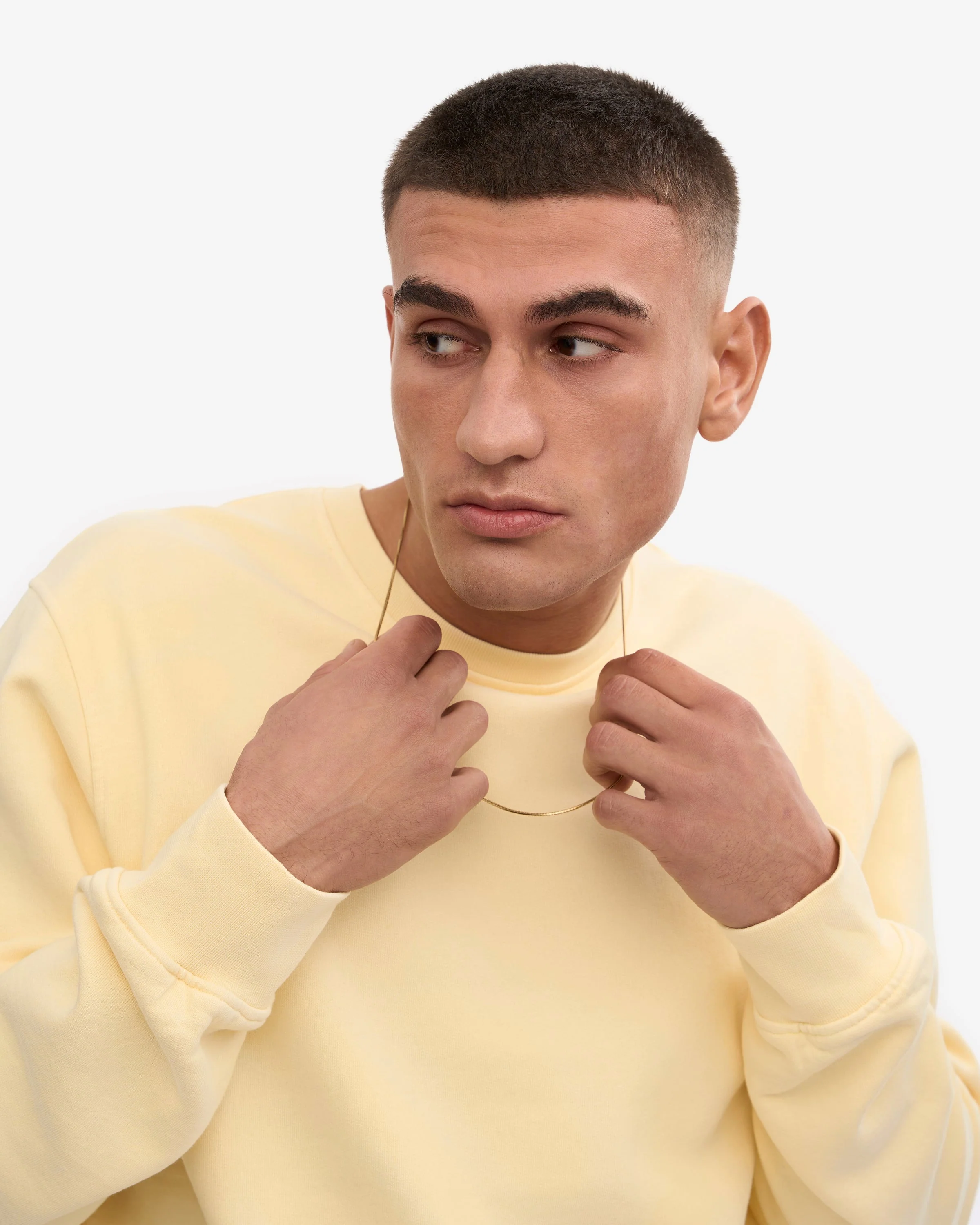 Colorful Standard Mens Classic Organic Crew Neck Sweatshirt - Soft Yellow - Image 5