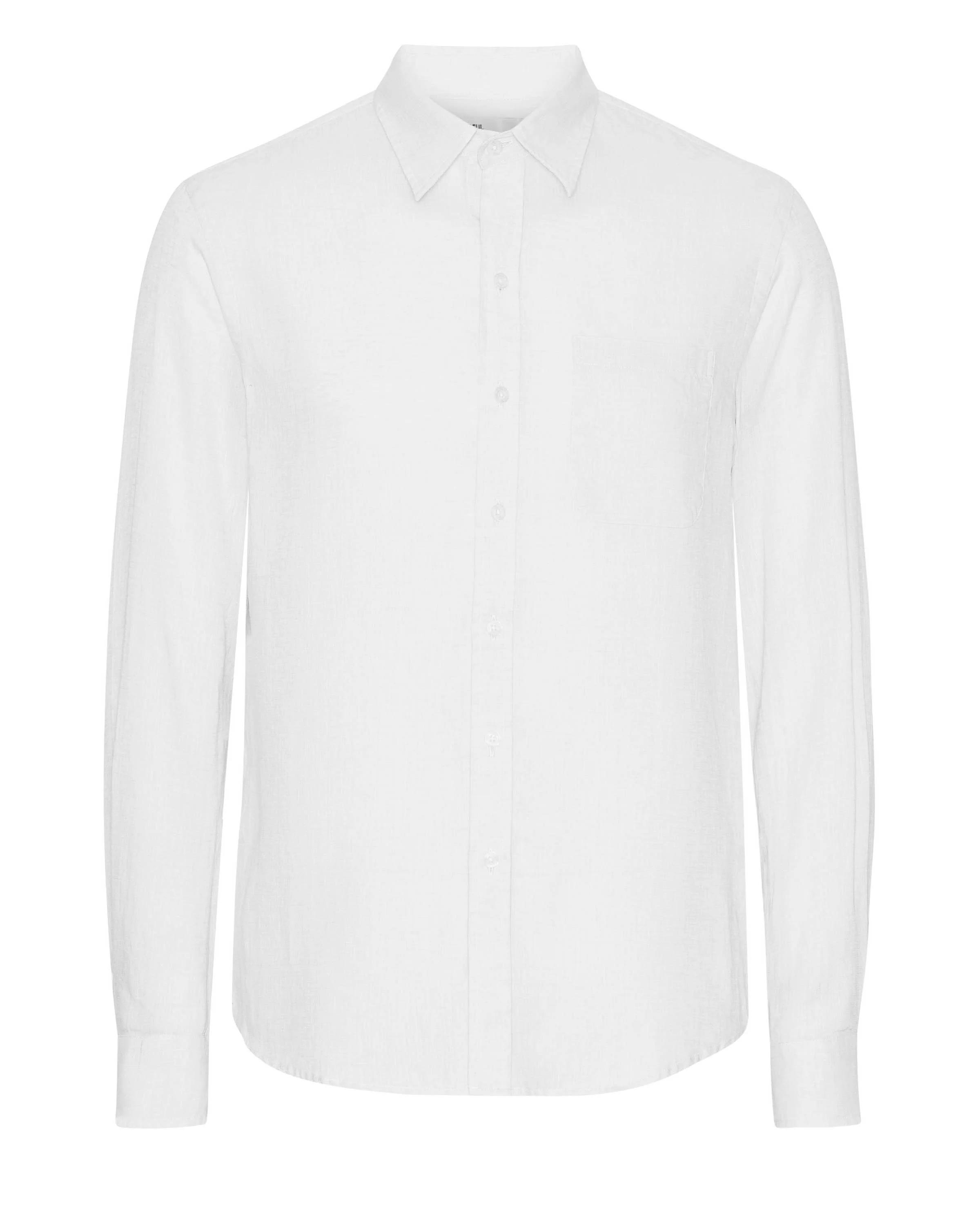 Colorful Standard Mens Long Sleeve Linen Shirt - Optical White