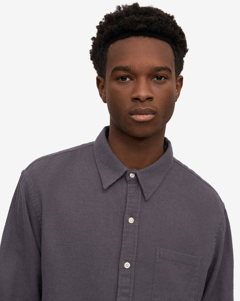 Colorful Standard Mens Organic Flannel Shirt - Lava Grey - Image 2