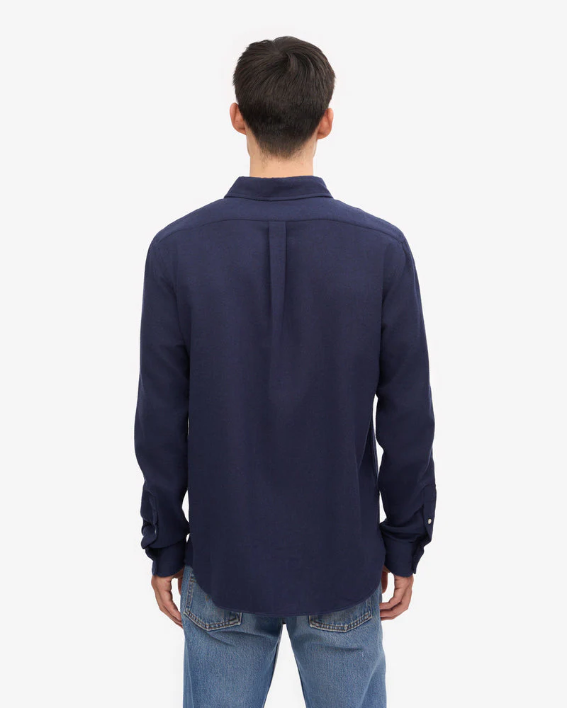 Colorful Standard Mens Organic Flannel Shirt - Navy Blue - Image 5