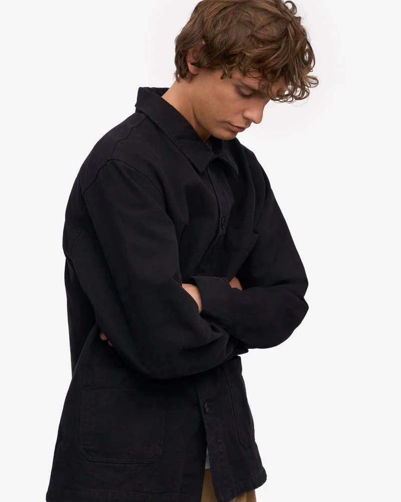 Colorful Standard Mens Organic Workwear Jacket - Deep Black - Image 2