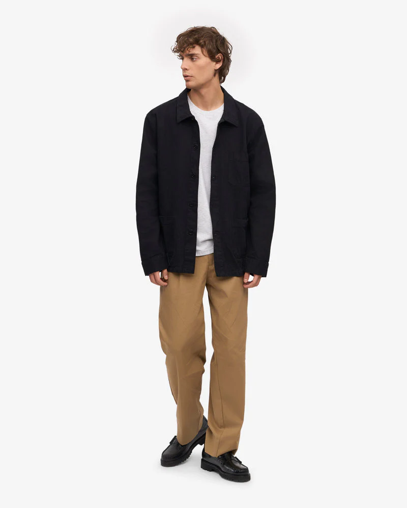 Colorful Standard Mens Organic Workwear Jacket - Deep Black - Image 3