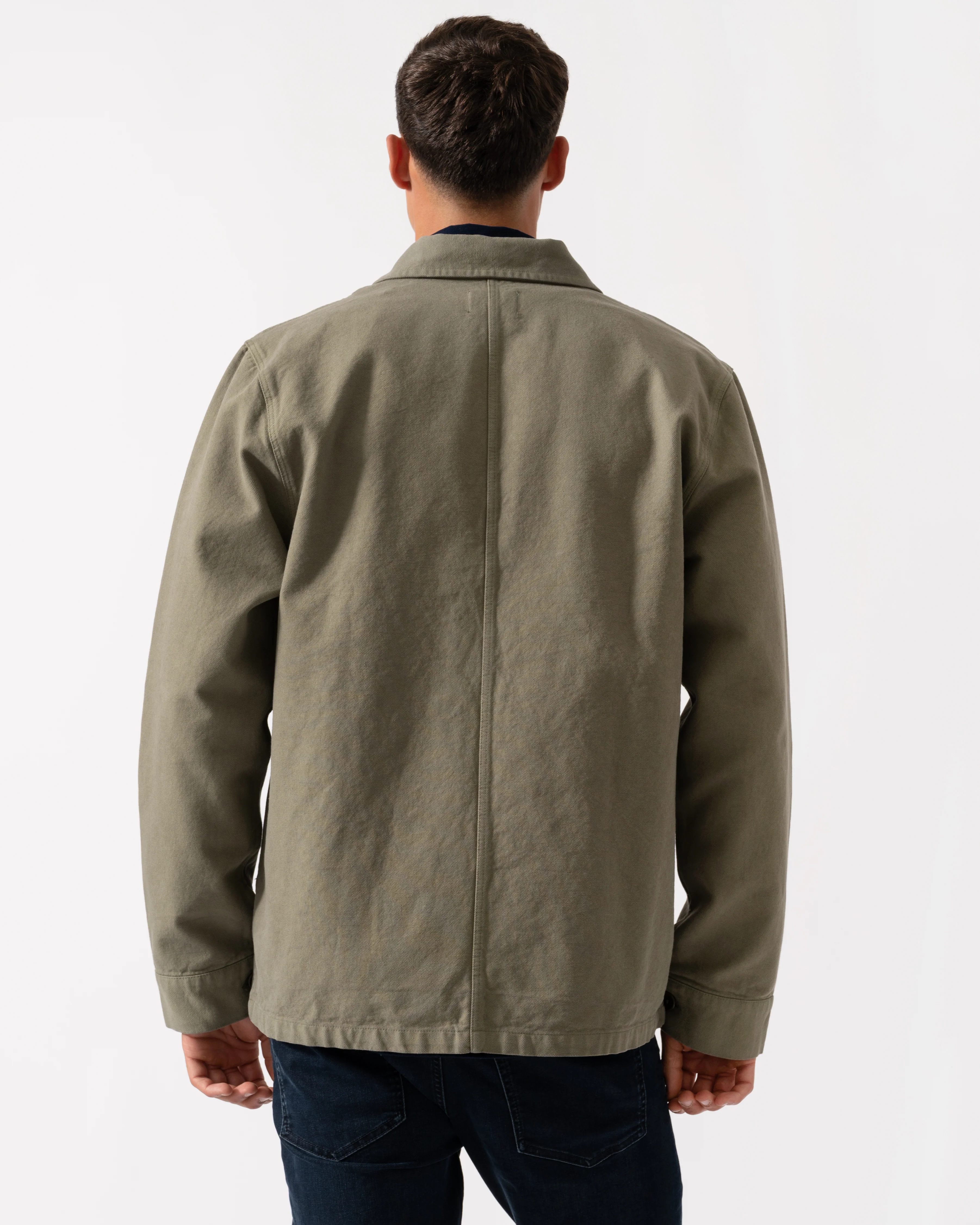 Colorful Standard Mens Organic Workwear Jacket - Dusty Olive - Image 3