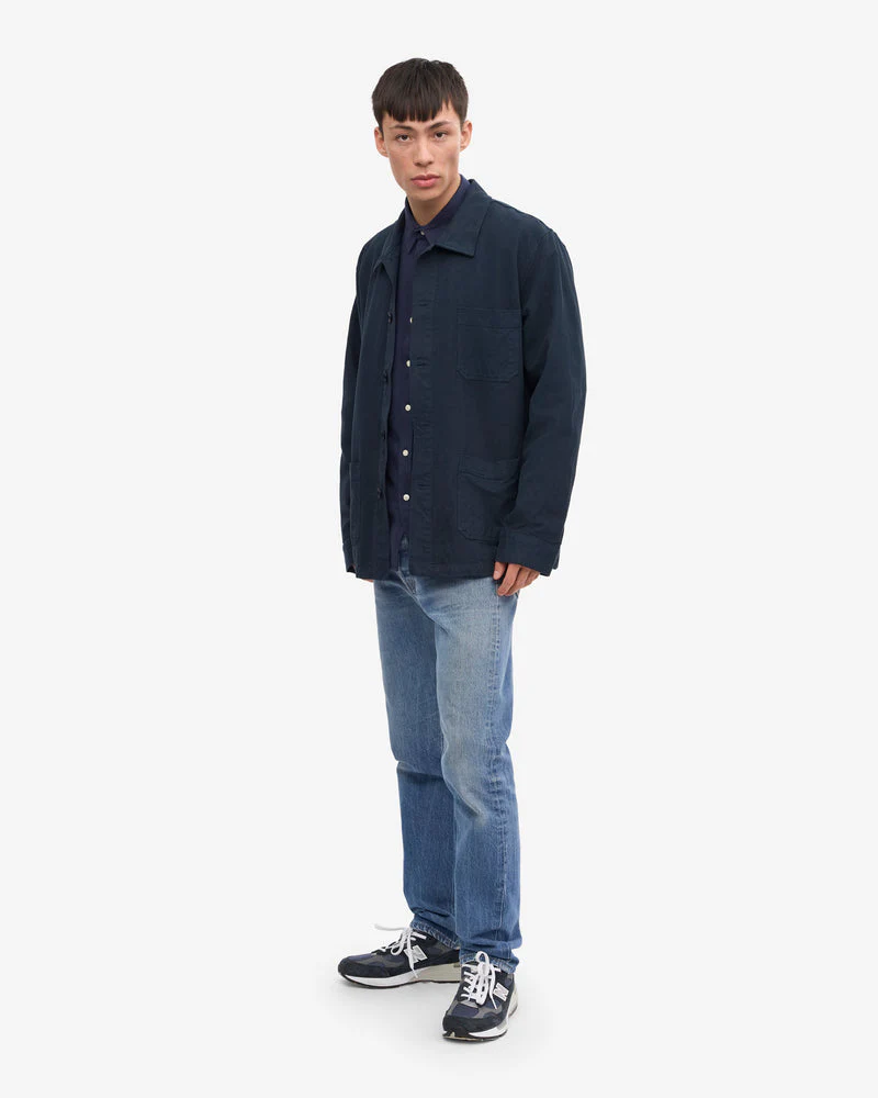Colorful Standard Mens Organic Workwear Jacket - Navy Blue - Image 3