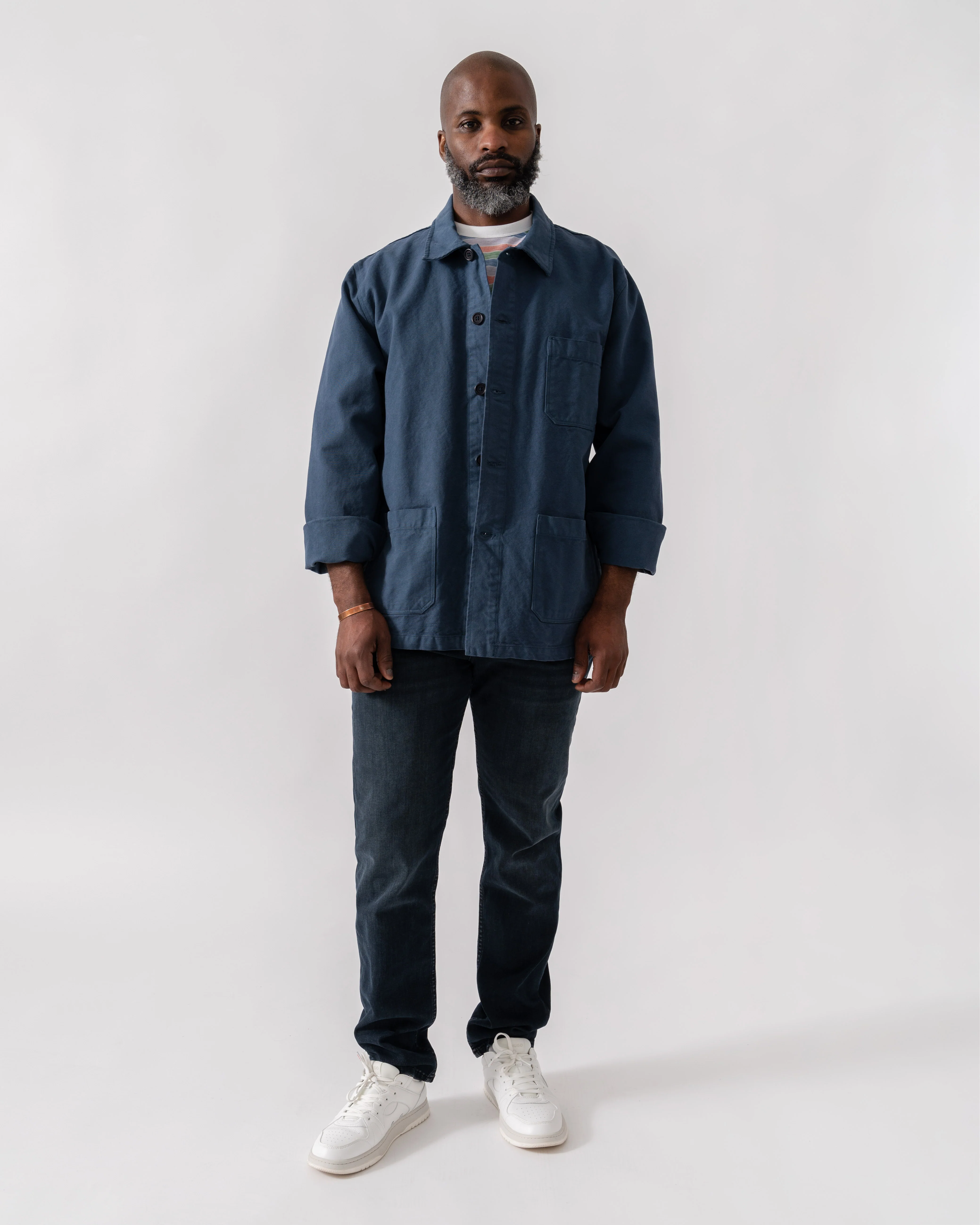 Colorful Standard Mens Organic Workwear Jacket - Petrol Blue - Image 2