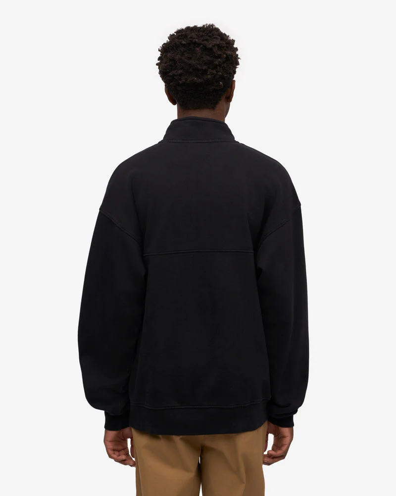 Colorful Standard Organic Quarter Zip Sweatshirt - Deep Black - Image 3