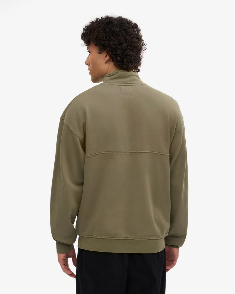 Colorful Standard Organic Quarter Zip Sweatshirt - Dusty Olive - Image 4