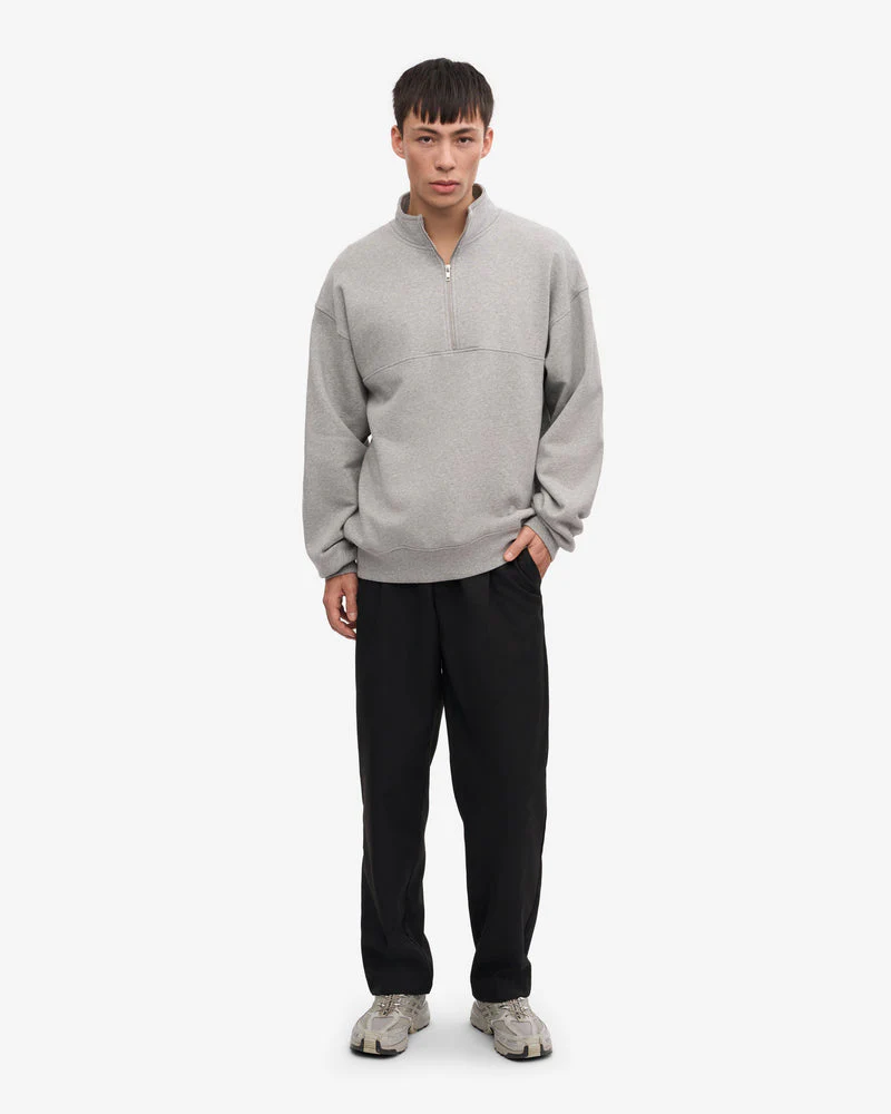 Colorful Standard Organic Quarter Zip Sweatshirt - Heather Grey - Image 3