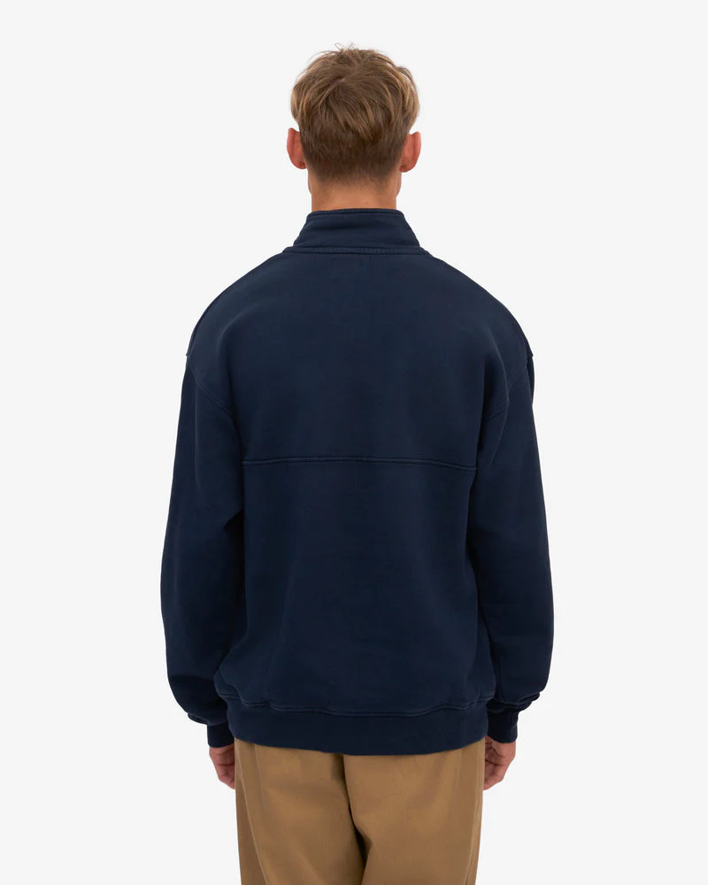 Colorful Standard Organic Quarter Zip Sweatshirt - Navy Blue - Image 3