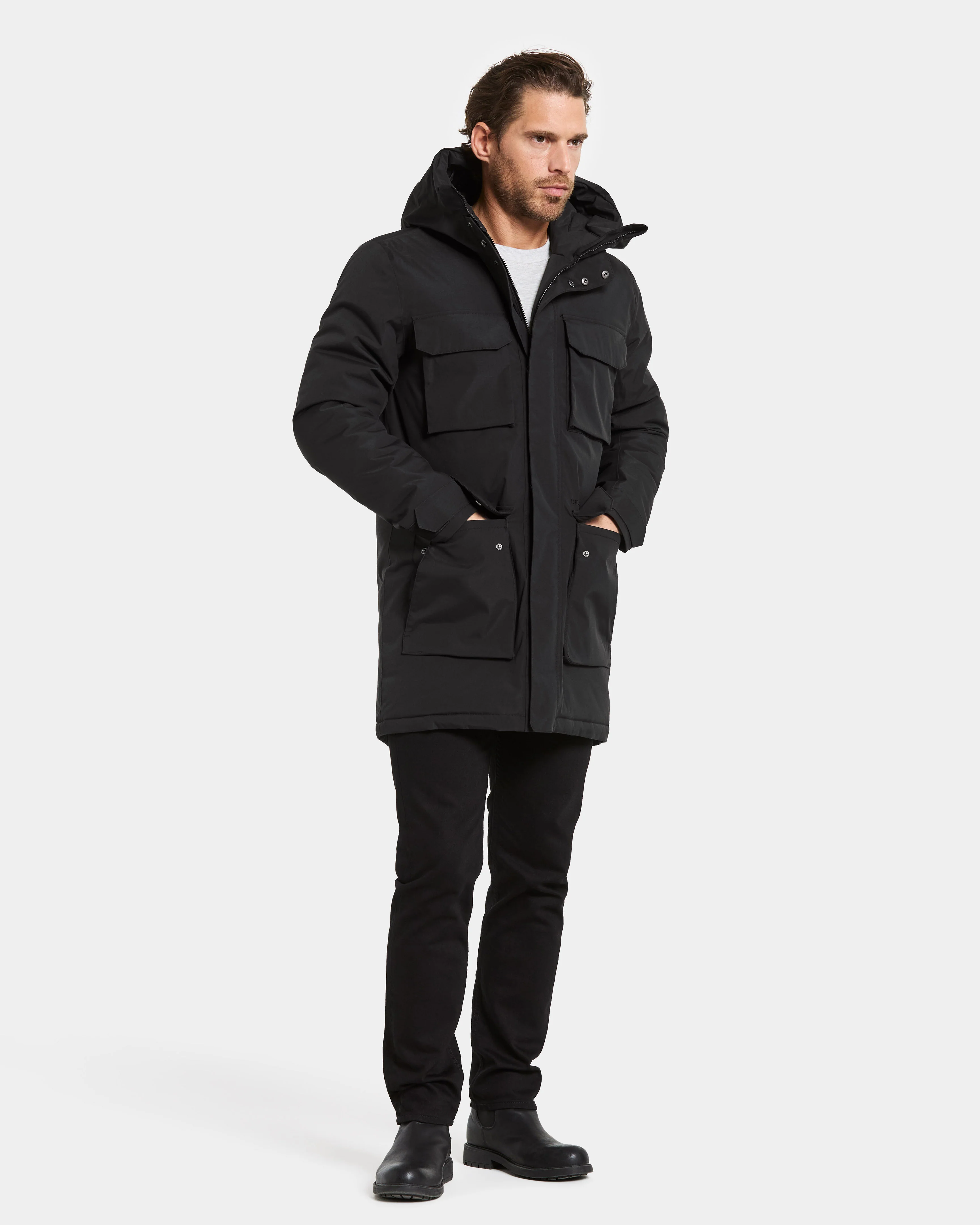 Didriksons Aiden Mens Parka - Black 060 - Image 4