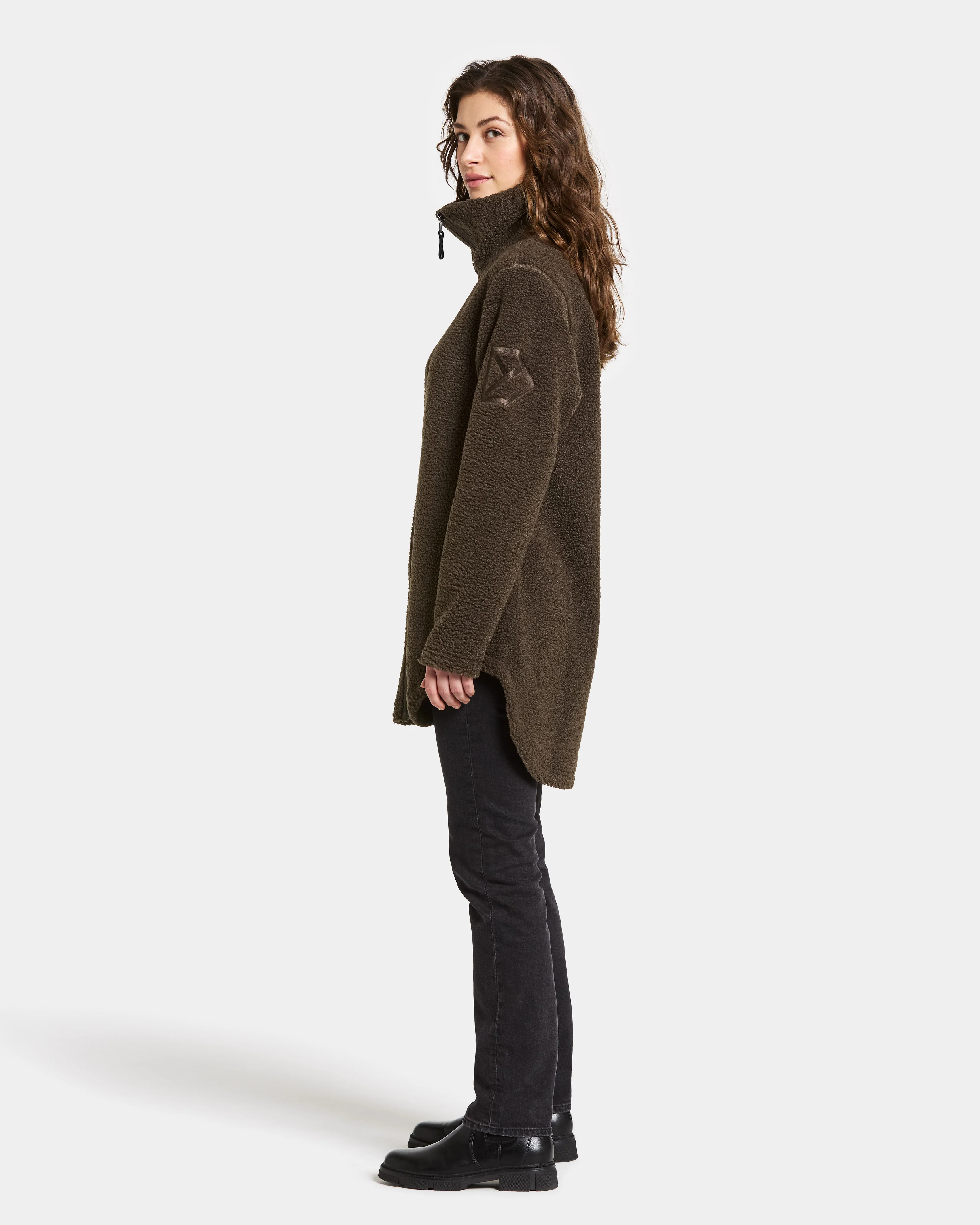 Didriksons Umi 3 Womens Full Zip Fleece - Dark Mocha F11 - Image 4